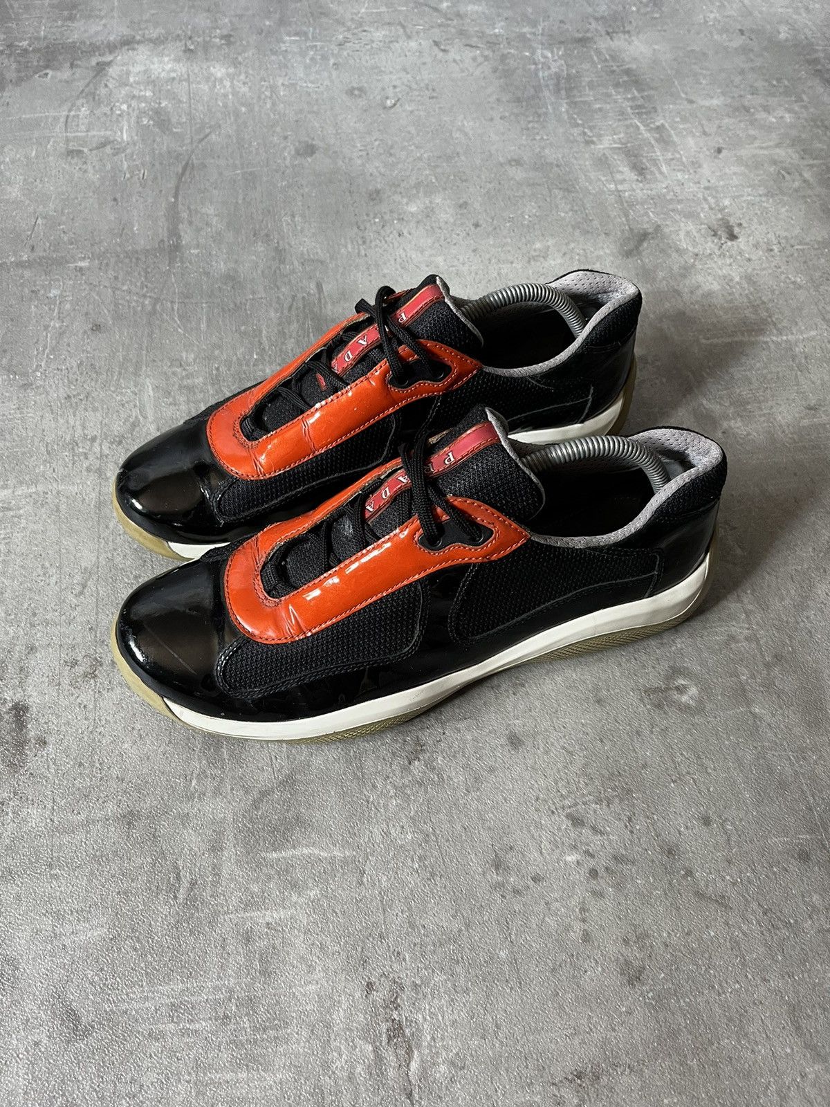 Vintage Prada american cup low shoes orange navy