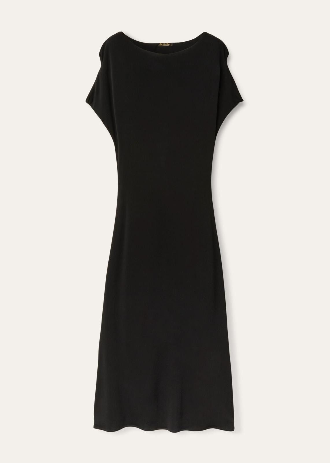 Loro Piana o1srvl11e0825 FAO2405 Eva Long Dress in Black Size L / US 10 / IT 46 - 1 Thumbnail