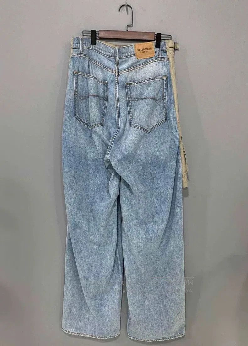 Balenciaga Balenciaga patchwork fake two-piece cargo jeans. Size US 29 - 3 Thumbnail