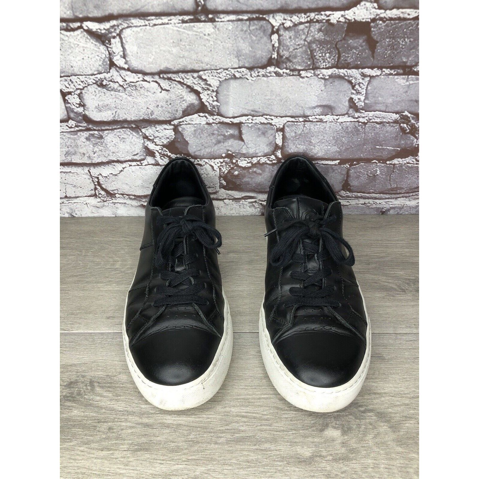 Greats Greats Brooklyn Black Leather Causal Lace Sneakers Shoes Men Size US 9.5 / EU 42-43 - 2 Thumbnail