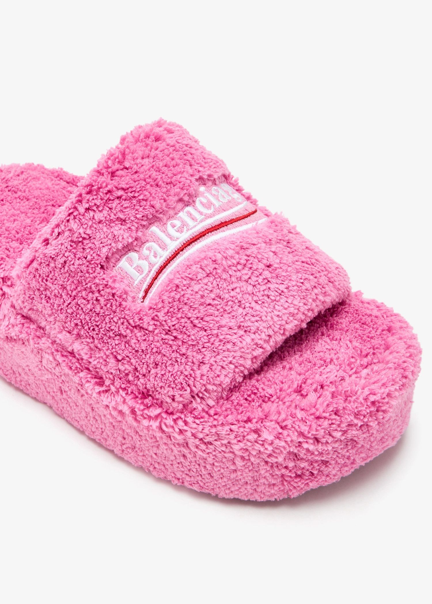 Balenciaga o1srvl11e0426 Furry Platform Sandals in Pink Size US 11 / IT 41 - 2 Thumbnail