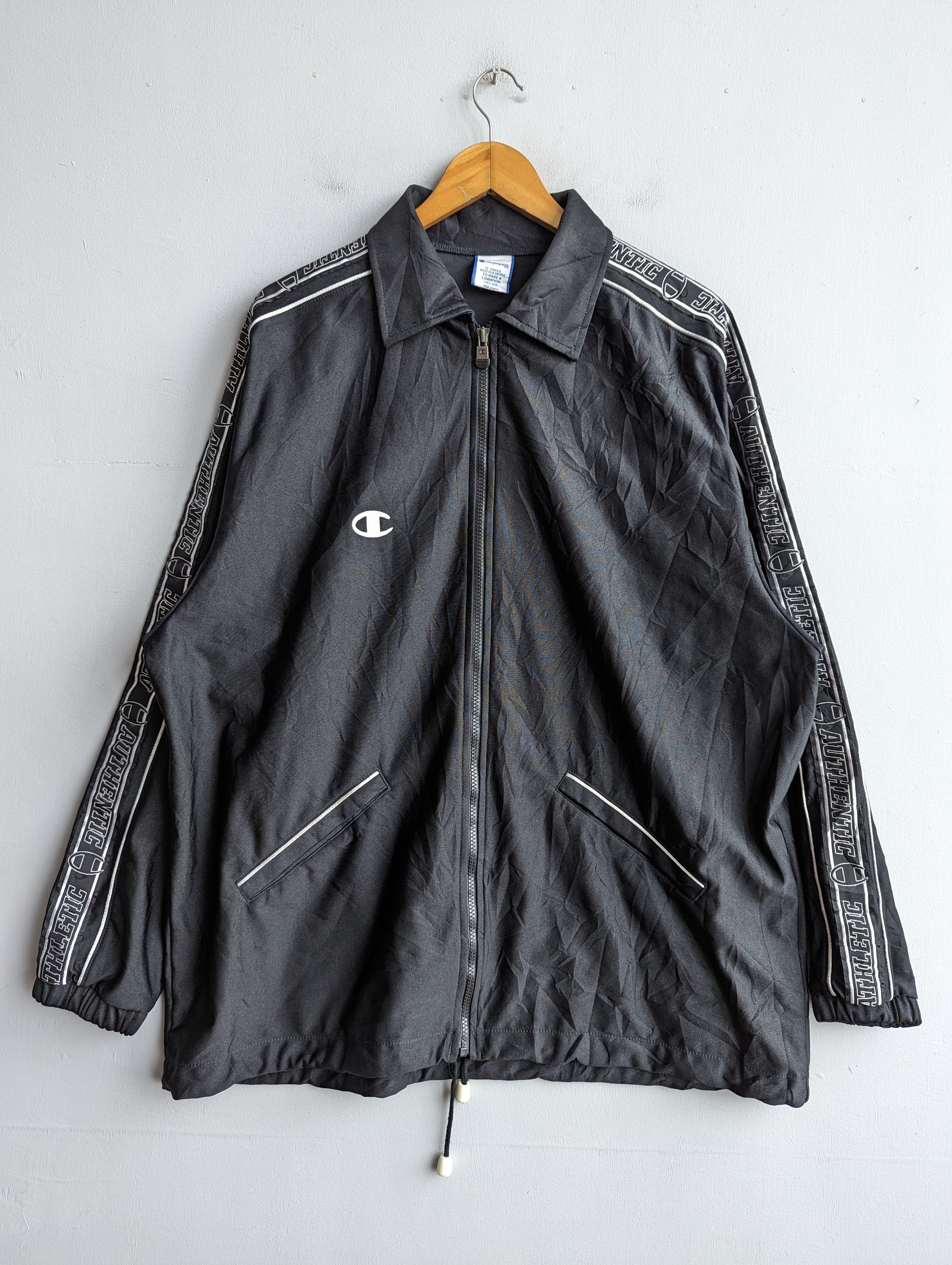 Champion Vintage 90s Champion Sidetape Zipper Jacket Size US XL / EU 56 / 4 - 1 Thumbnail