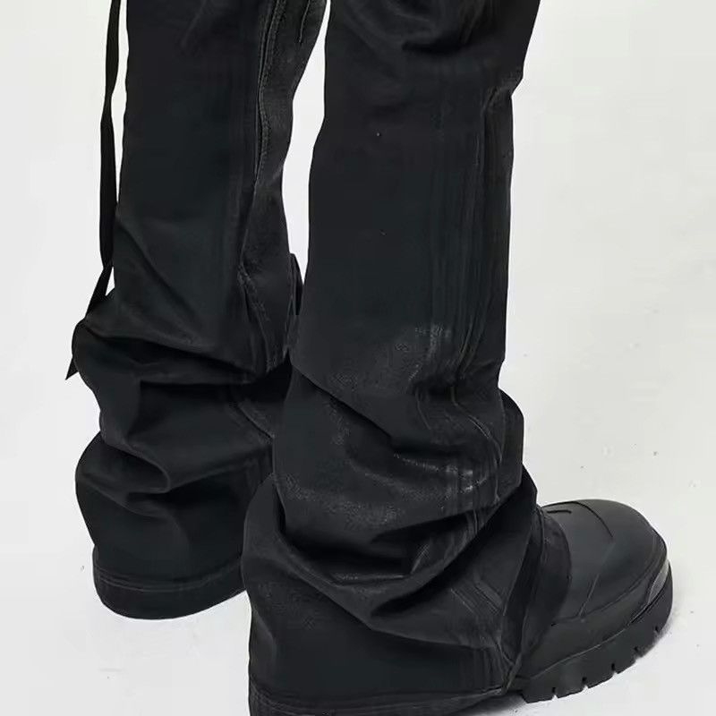 Japanese Brand Streetwear Wax Leather Flare Pants Size US 33 - 6 Thumbnail