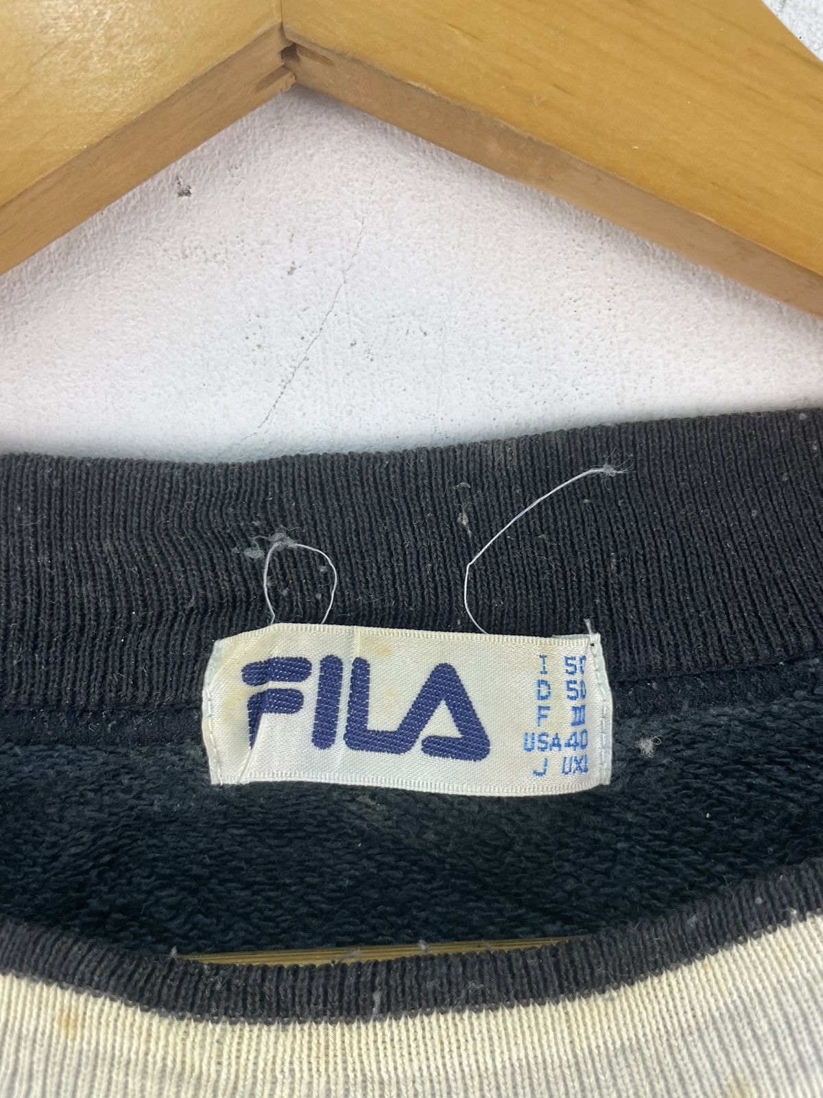 Fila × Vintage Vintage 90s Fila Big Logo Spellout Sweatshirt Baggy Size US XL / EU 56 / 4 - 3 Thumbnail