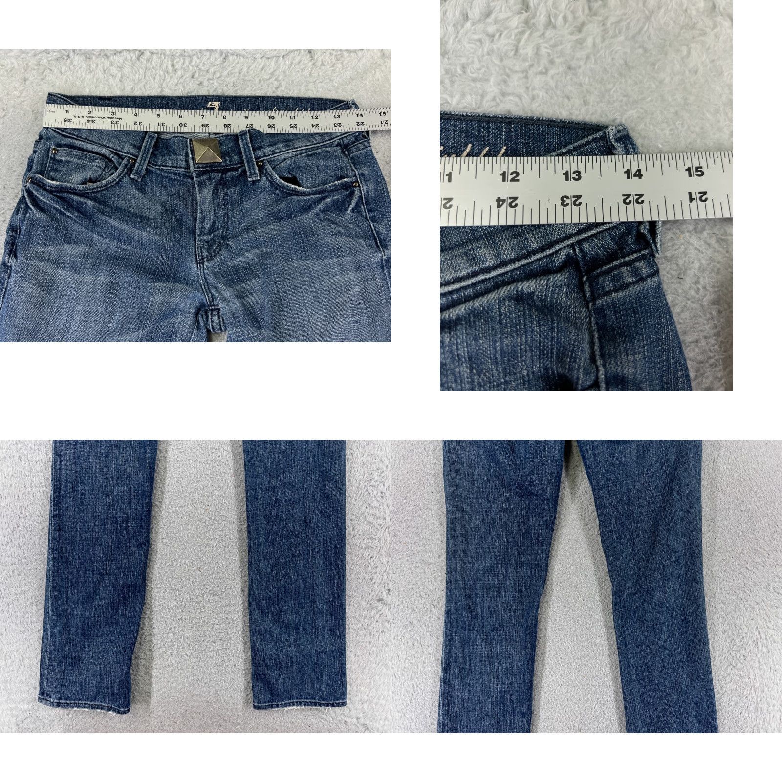7 For All Mankind 7 For All Mankind Jeans Women's ED Blue Denim 26x32 Straight Fit Regular 5-Pocket Cotton Blend Comfort Stretch Casual Size 26" / US 2 / IT 38 - 9 Thumbnail