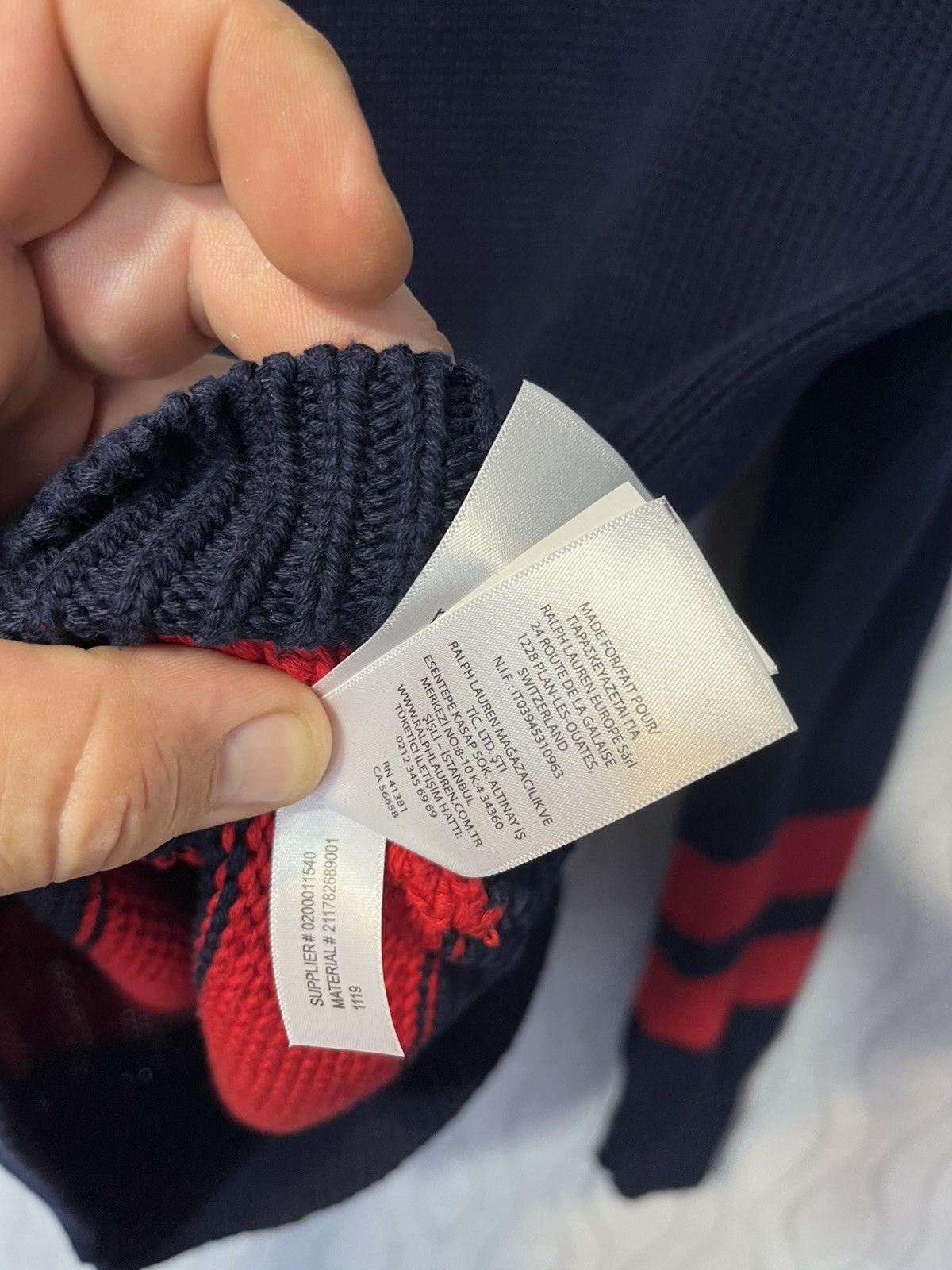 Polo Ralph Lauren Polo Ralph Lauren Dark Blue Striped Knit Pullover Sweater Size US M / EU 48-50 / 2 - 11 Thumbnail