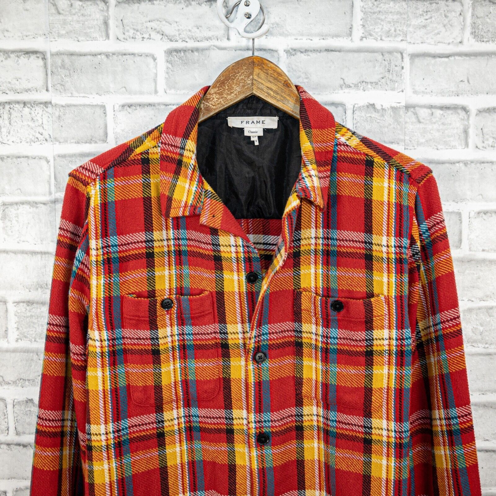Frame FRAME Denim Button up Flannel Shirt Jacket Dark Rouge multi Size US S / EU 44-46 / 1 - 8 Thumbnail