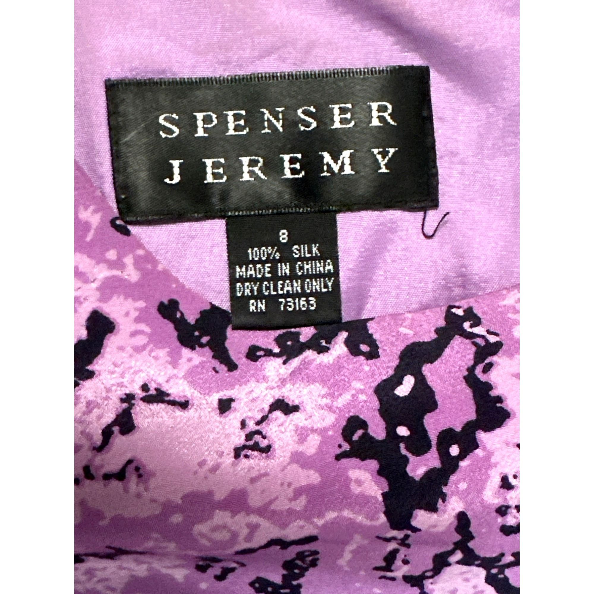 Other All Silk Vintage Dress by Spencer Jeremy 8 Purple Abstract P Size M / US 6-8 / IT 42-44 - 9 Thumbnail