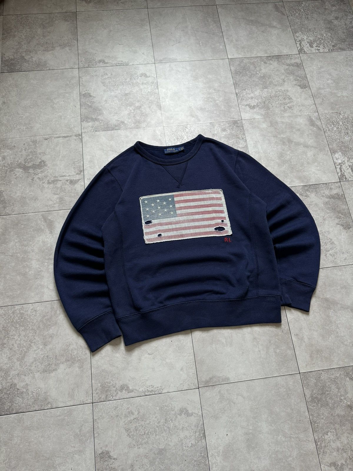 Polo Ralph Lauren Vintage Polo Ralph Lauren Distressed American USA Flag Logo Size S / US 4 / IT 40 - 2 Thumbnail