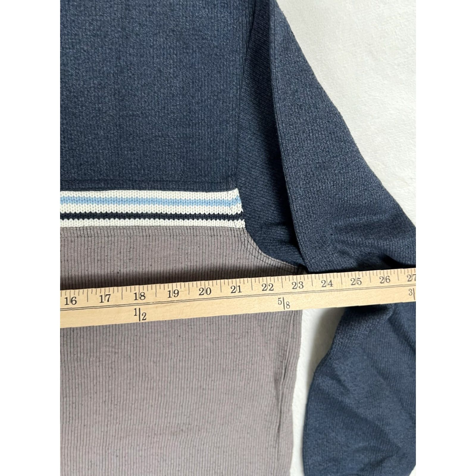 Point Zero VTG XG Extreme Sweater Mens L Navy Gray Colorblock Crewneck Y2K_STRIPED Knit Pullover Casual Multicolor Long Sleeve Fall Winter Mens Size US L / EU 52-54 / 3 - 3 Thumbnail
