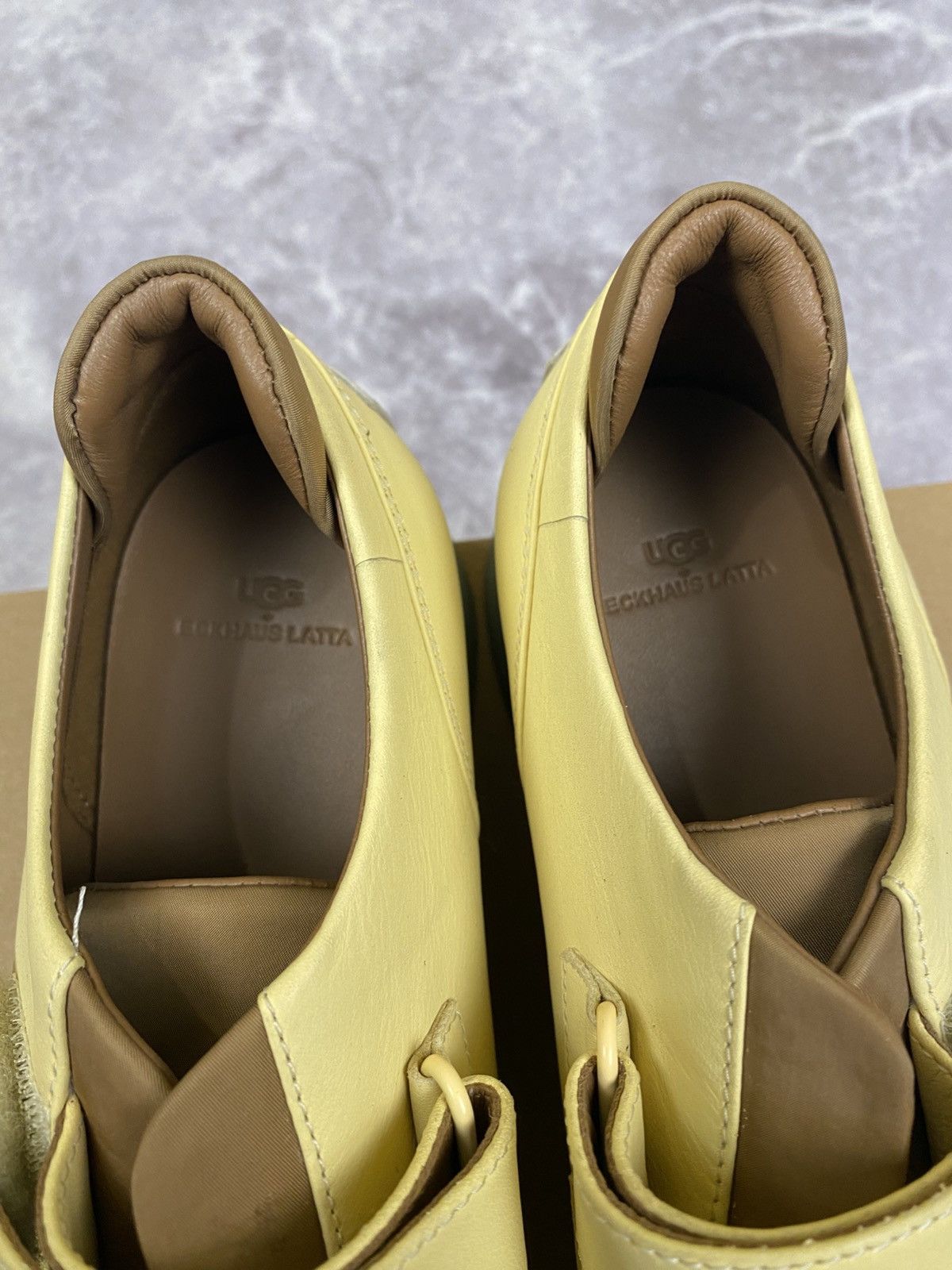 Eckhaus Latta Ugg X Eghaus Latta Square Toe Yellow Leather LowTop Sneakers Size US 11.5 / EU 44-45 - 3 Thumbnail