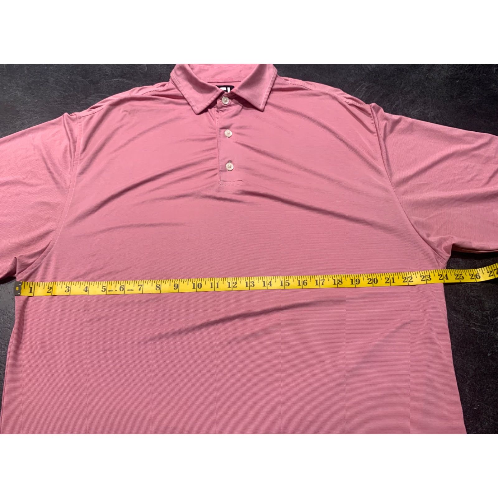 Footjoy FootJoy Performance Golf Polo Shirt Mens Medium Pink Striped Activewear Size US M / EU 48-50 / 2 - 7 Thumbnail