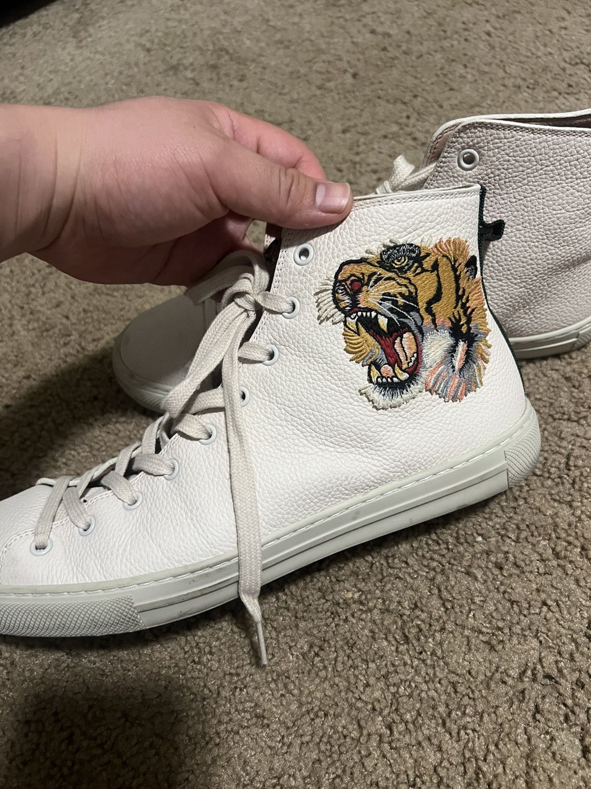 Gucci GUCCI Hebron Major Sneakers Tiger Embroidery Leather 10.5 Size US 10.5 / EU 43-44 - 3 Thumbnail