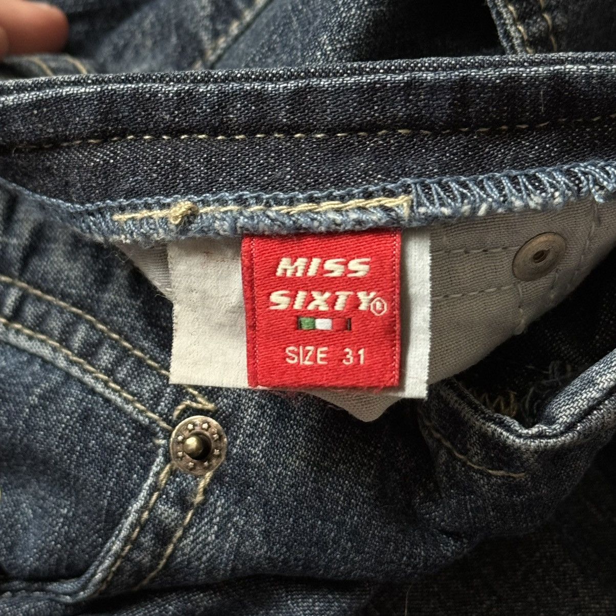 Miss Sixty 📌 Vintage Miss Sixty Flared Washed 00s Low Rice Jeans Size 31" - 8 Thumbnail