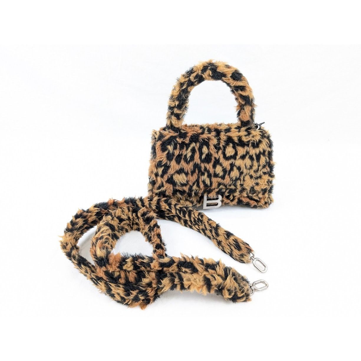 Balenciaga o1rshd1 Size:OS / Leopard Hourglass Top Hand Bag Beige/Brown Size ONE SIZE - 17 Thumbnail