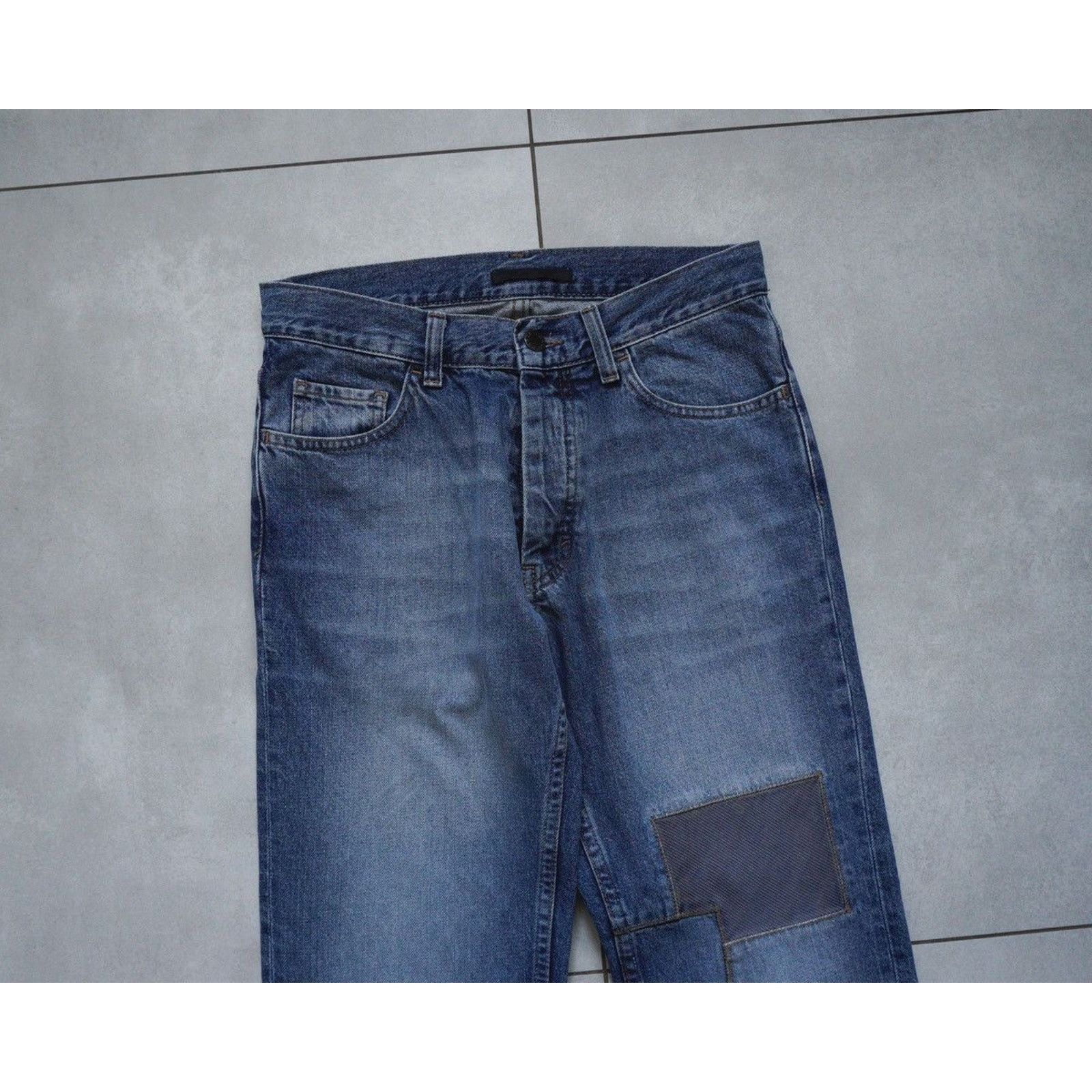 Prada Vintage fw00 prada patchwork light blue denim jeans pants Size US 29 - 2 Thumbnail