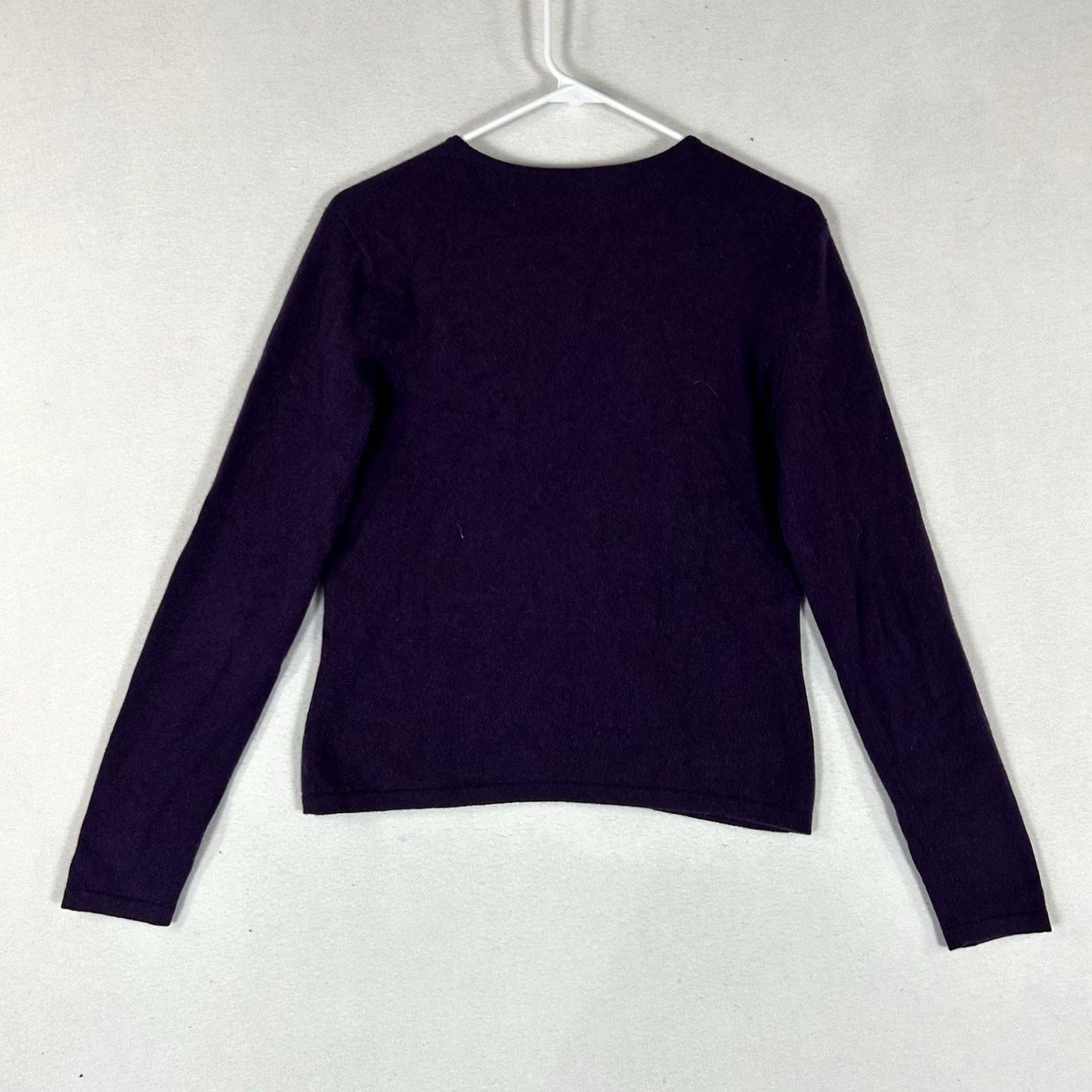 Vintage Marshall Fields 100% Cashmere Sweater Womens S Pullover Knit Purple Casual Shirt Size S / US 4 / IT 40 - 4 Thumbnail