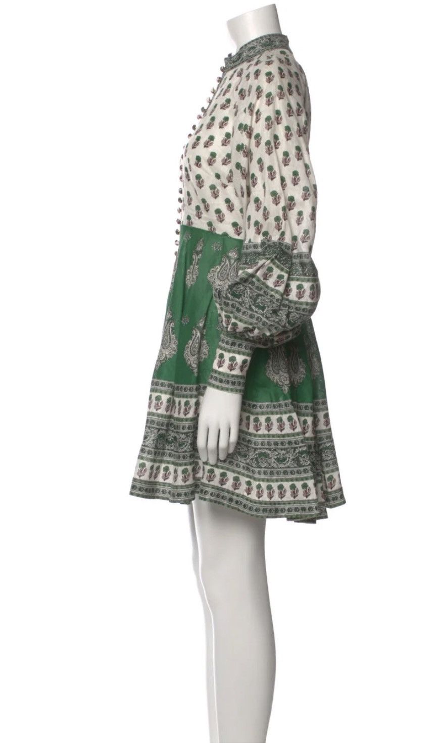 Zimmermann Zimmerman green and white paisley mini dress Size XS / US 0-2 / IT 36-38 - 2 Thumbnail