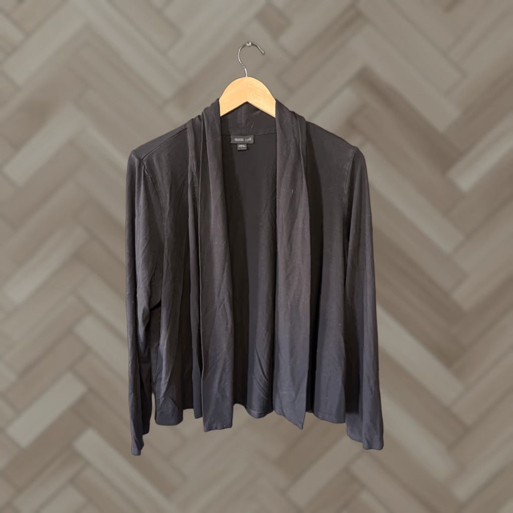 J. Jill J. Jill Womens Wearever Black Open Front Cardigan Sweatshirt L Size Size L / US 10 / IT 46 - 1 Thumbnail