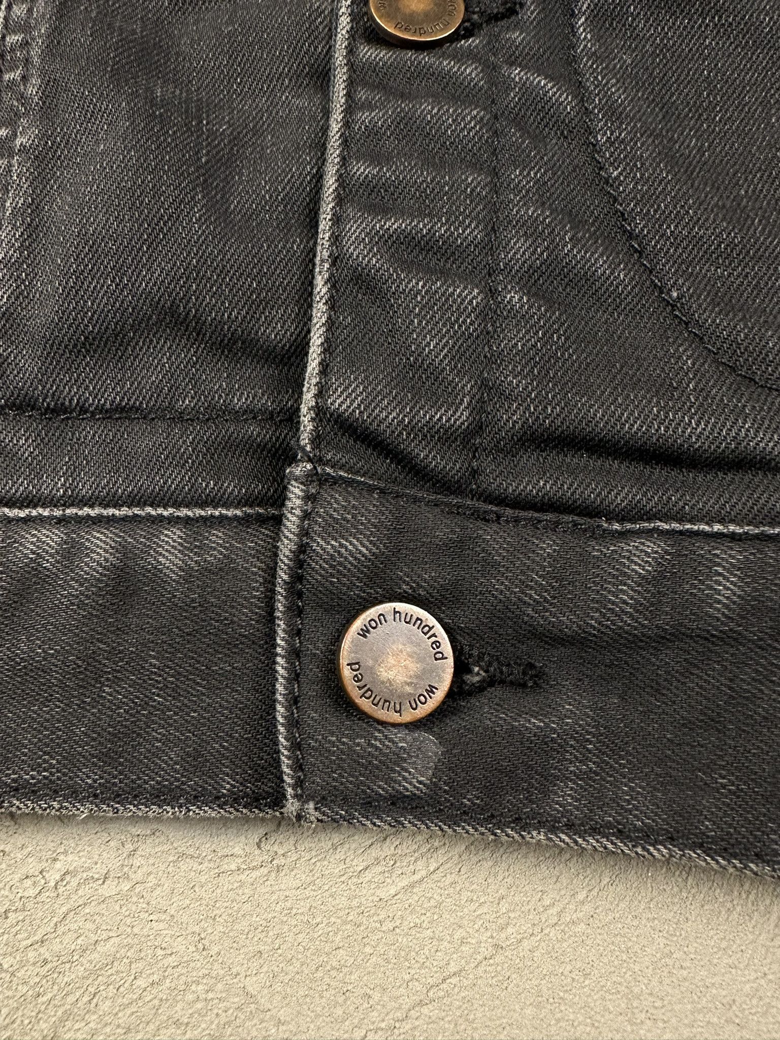Won Hundred Won Hundered Sherpa Denim Washed Faded Boxy Jacket Size US M / EU 48-50 / 2 - 5 Thumbnail