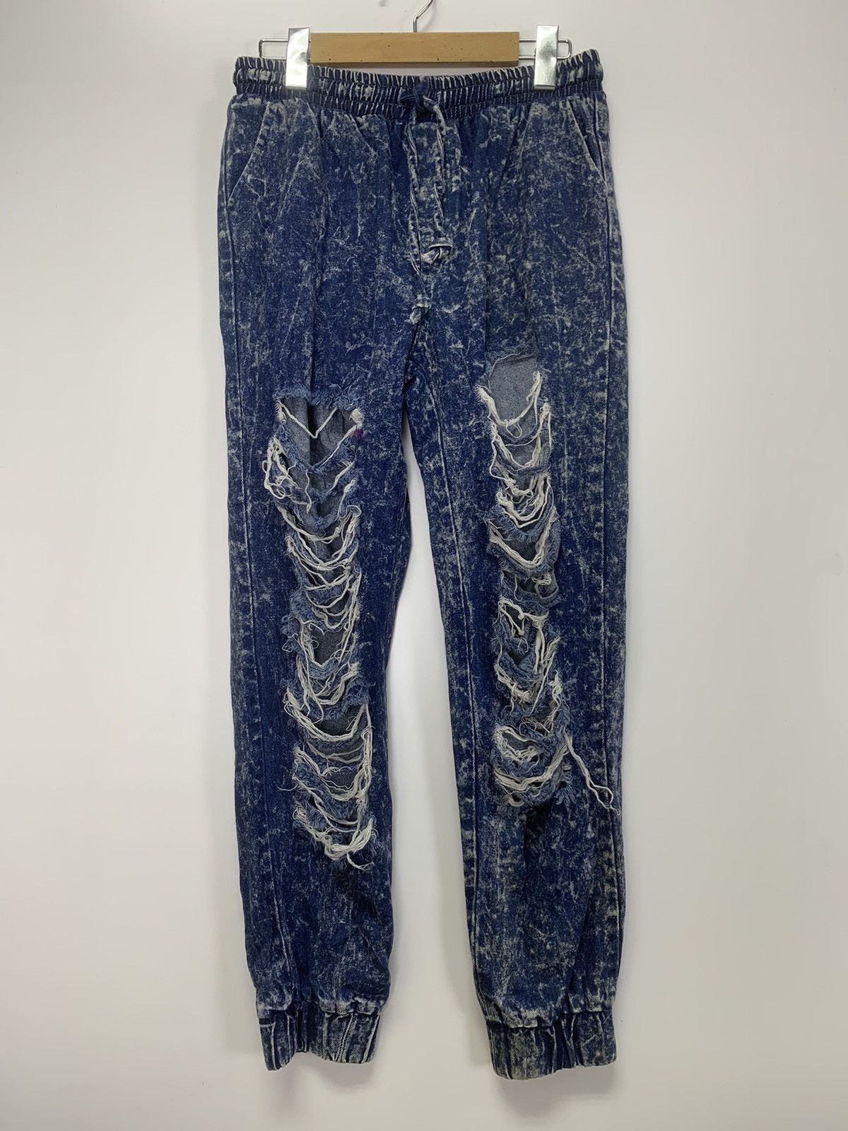 Japanese Brand Distress denim jogger pant Size US 36 / EU 52 - 1 Thumbnail