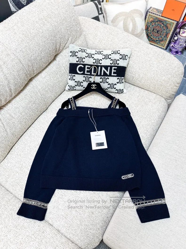 Chanel Chanel 20C orbit series dark blue knitted metal hollow off Size XS / US 0-2 / IT 36-38 - 1 Thumbnail