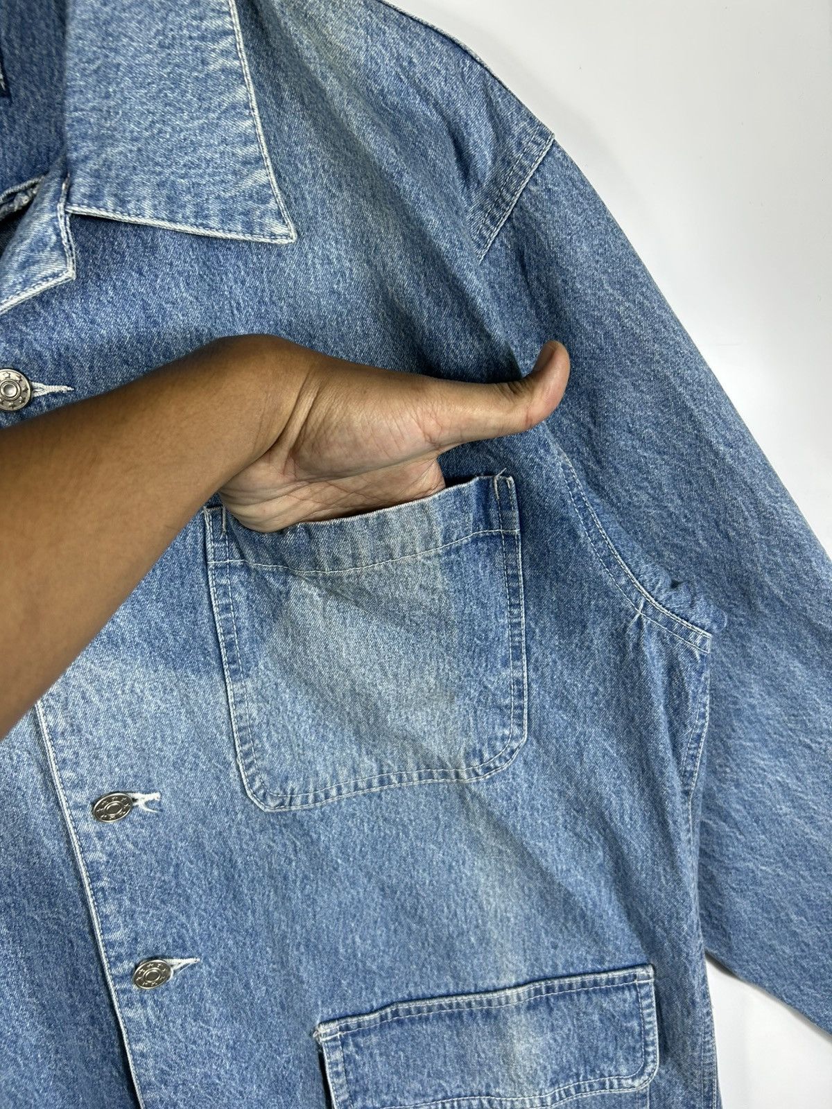 Japanese Brand × Vintage ⚡️Vintage Frame In Chore Denim Jacket Size US L / EU 52-54 / 3 - 7 Thumbnail
