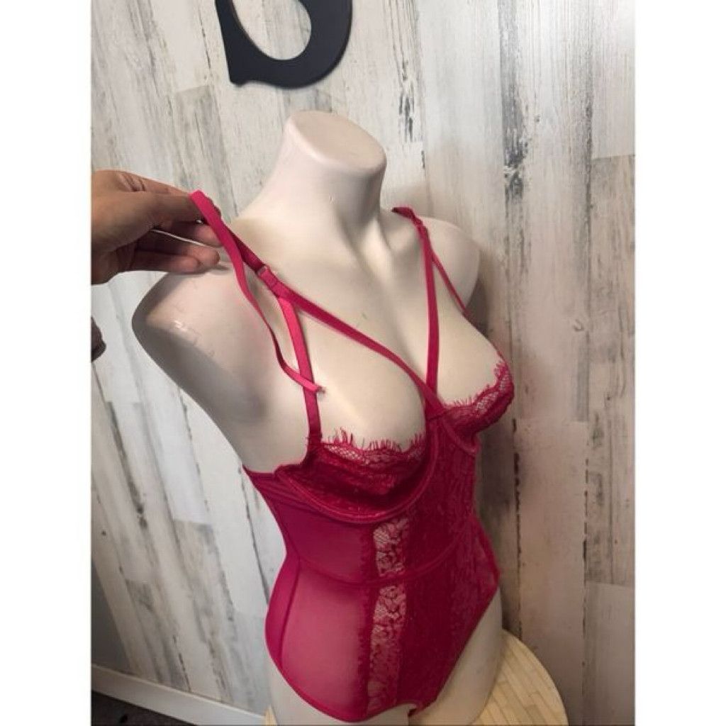 Jordan Brand Hot Pink Lace Mesh Bodysuit Teddy Lingerie Size Small Size US S / EU 44-46 / 1 - 7 Thumbnail