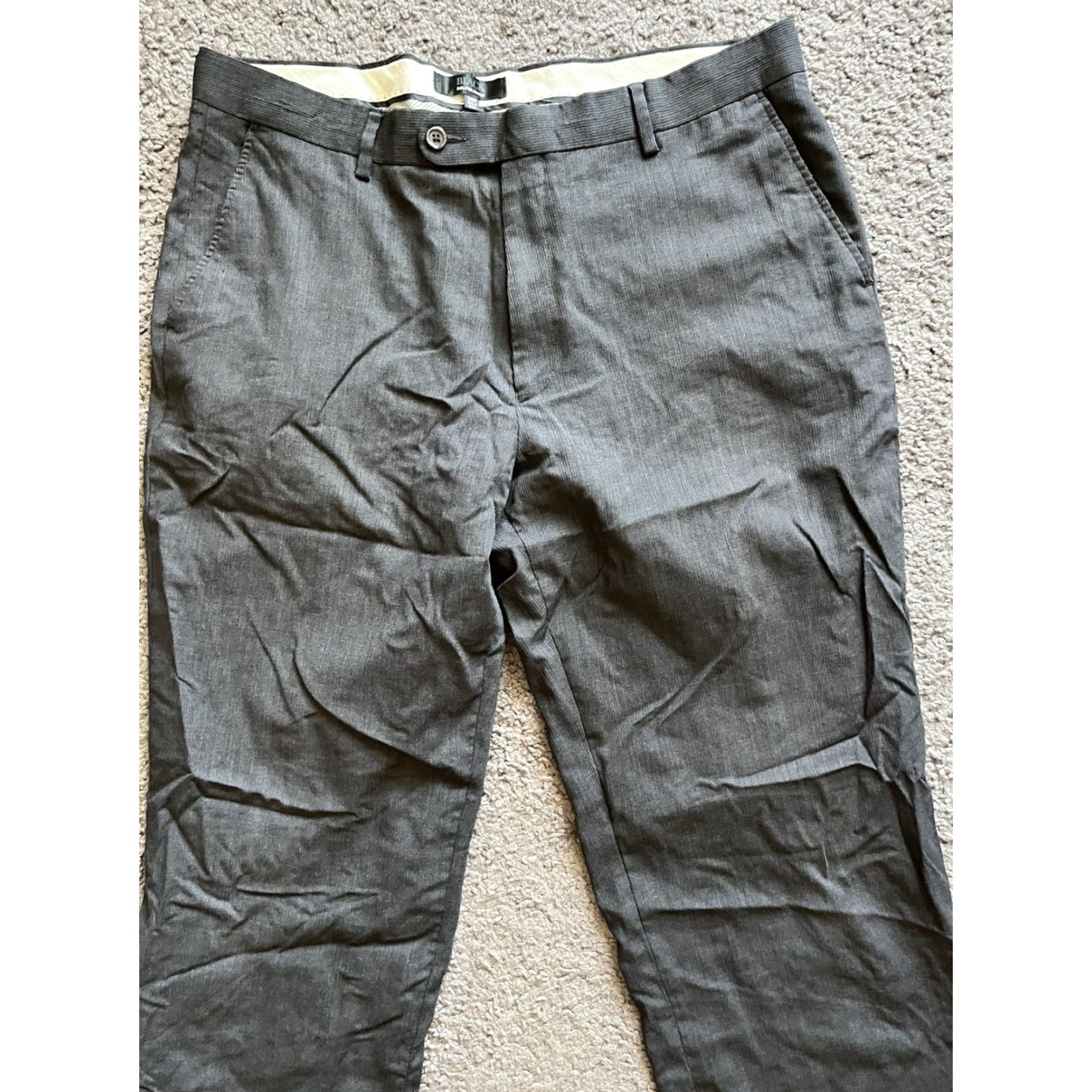 Saks Fifth Avenue Saks Fifth Avenue Men's Black Chino Pants 38R Slim Fit Flat Front Stretch Casual Classic Size US 38 / EU 54 - 2 Thumbnail