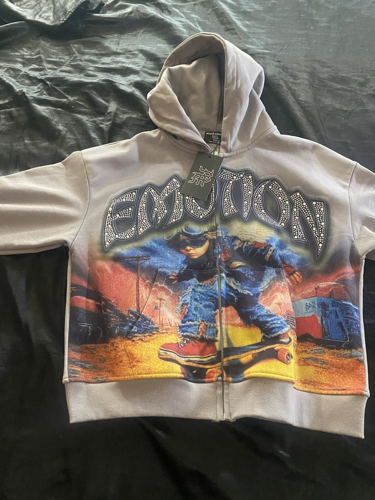 Other Mixed Emotions Grey Zip Up Hoodie Medium Size US M / EU 48-50 / 2 - 1 Thumbnail