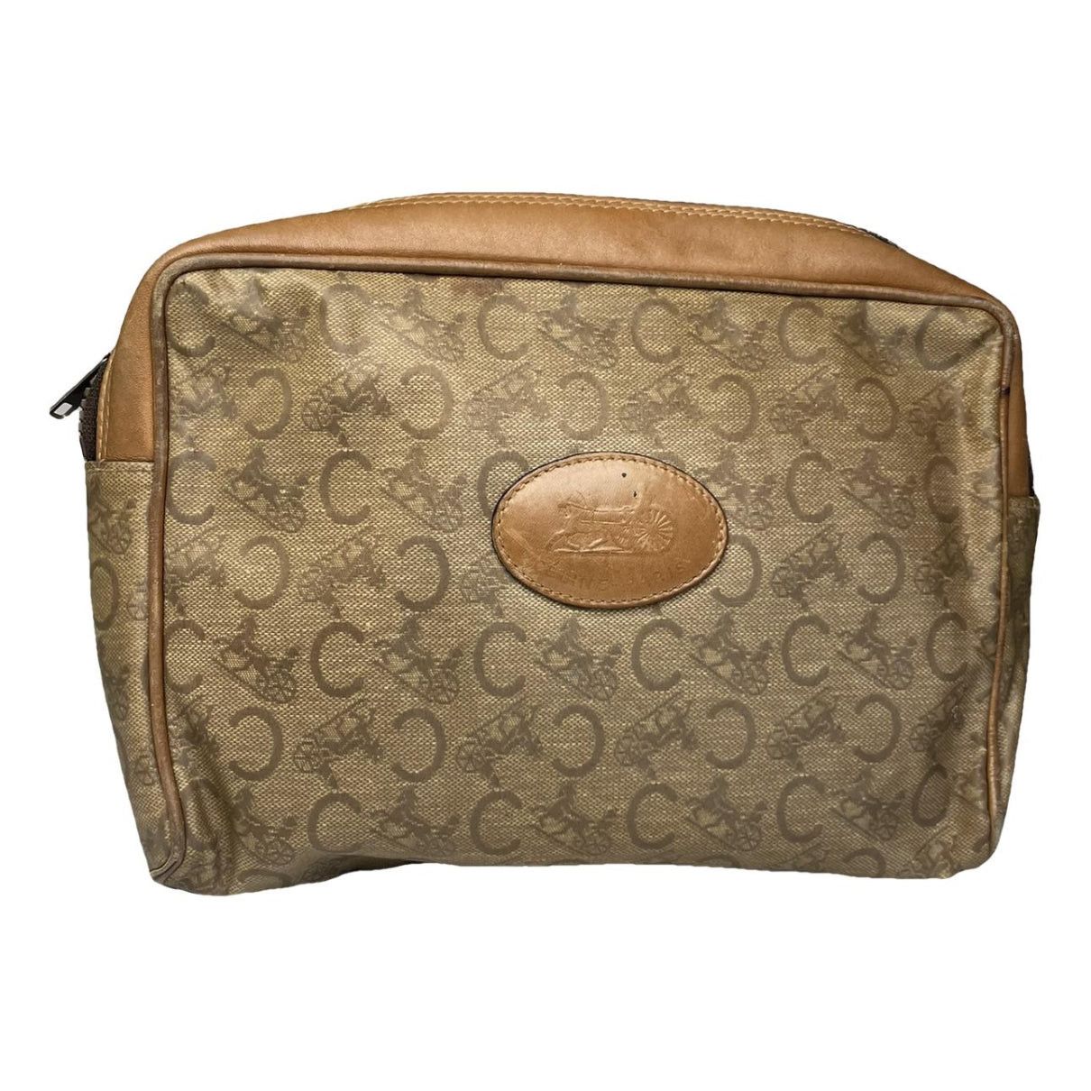 Celine Triomphe Vintage Brown Leather Clutch Bag Size ONE SIZE - 1 Thumbnail