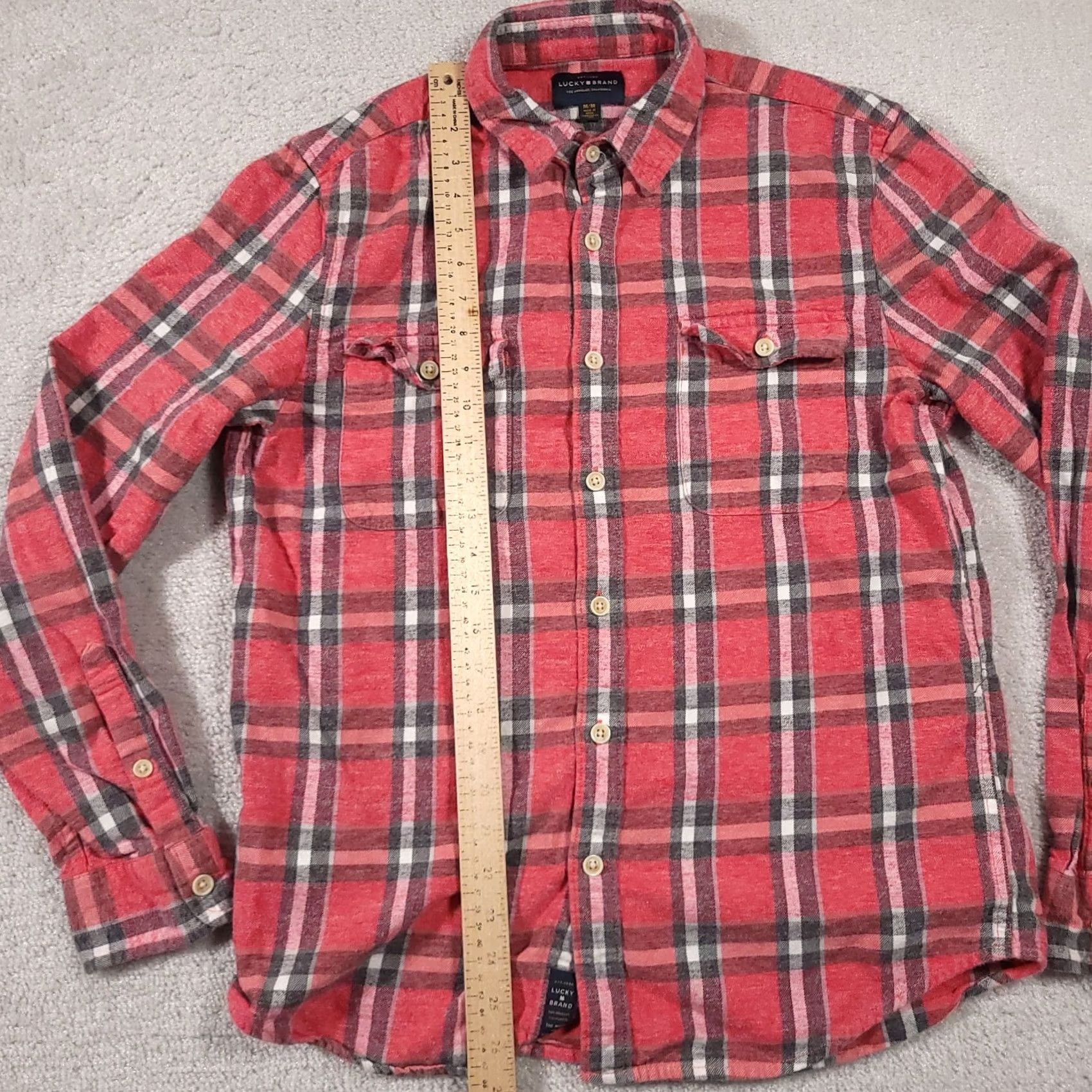 Lucky Brand Lucky Brand Flannel Shirt Mens Medium Red Plaid Button Up Casual Western Mens Regular Red Plaid Western 90s Modern Vintage-Style? Size US M / EU 48-50 / 2 - 7 Thumbnail