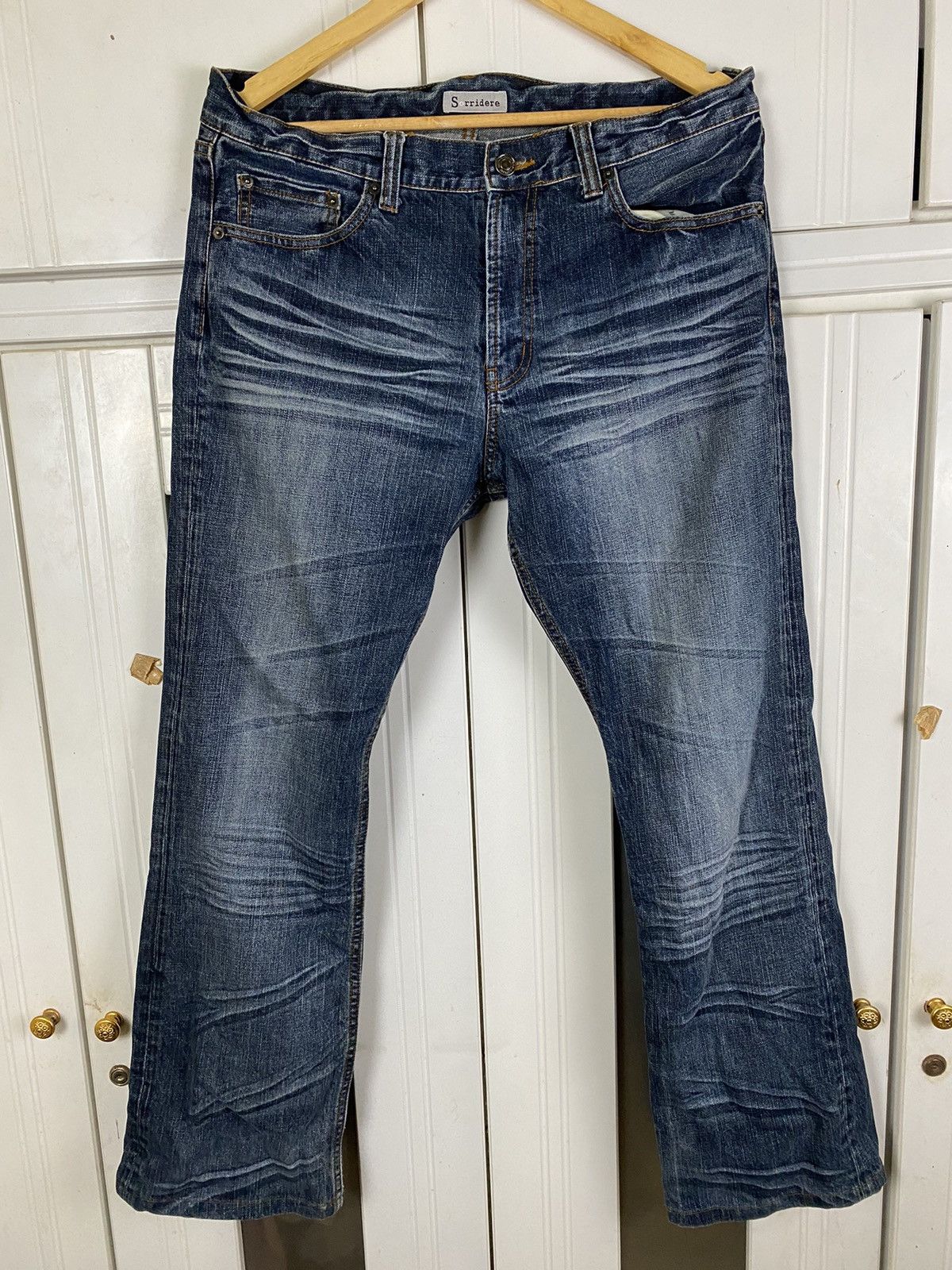 Japanese Brand × Vintage Vintage Japan Denim Flared Wing Sorridere Size US 35 - 2 Thumbnail