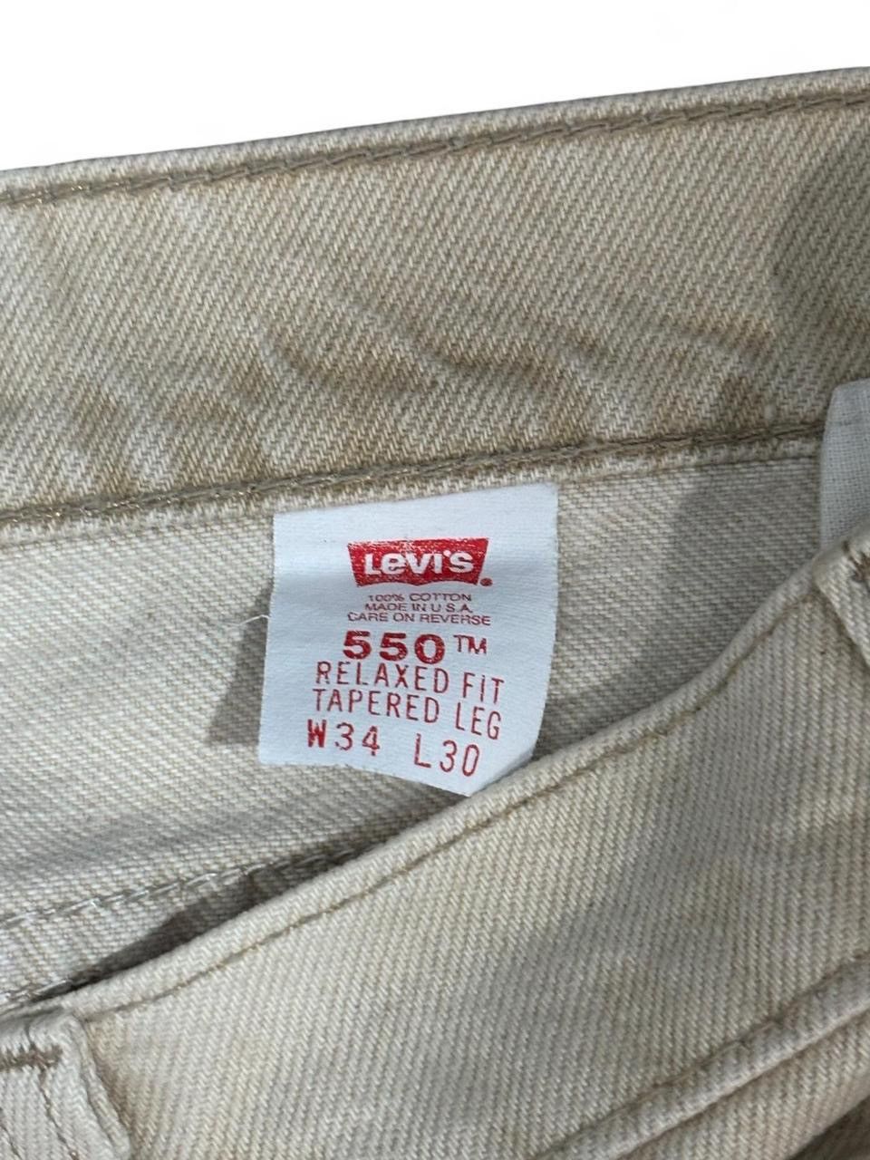 Levi's Cream vintage Levi's 550 jeans Size US 34 / EU 50 - 3 Thumbnail