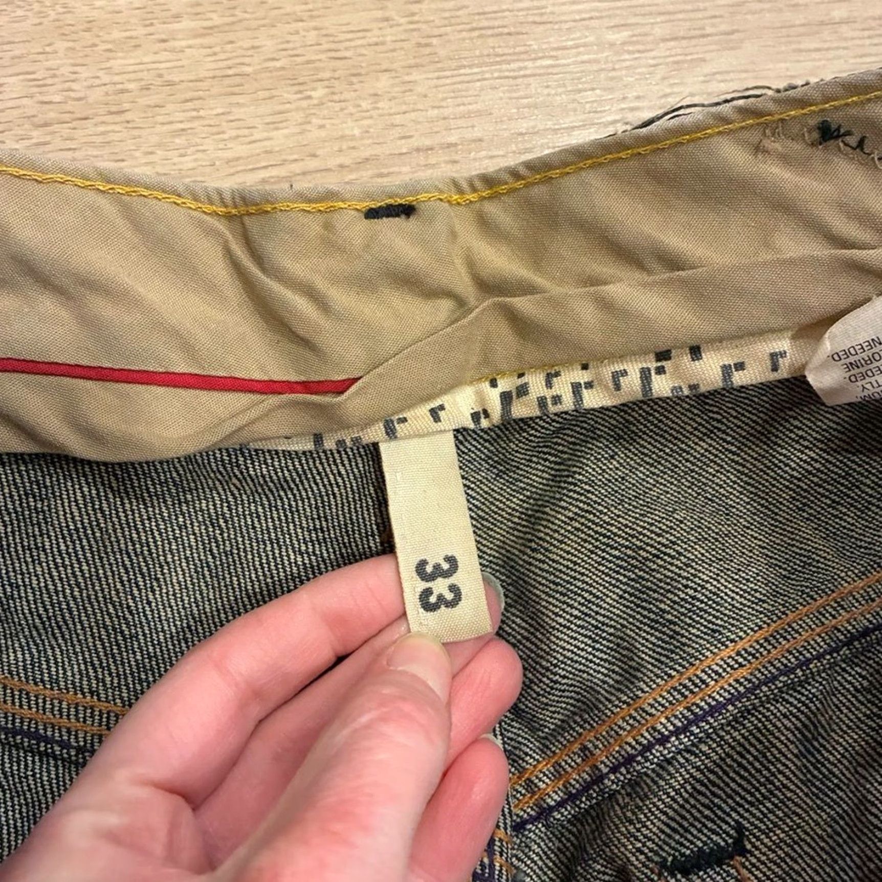 Vintage Rogan Distressed Dark Wash Funnel Button Fly Embroidered Jeans 33 Men Size 33 Regular Straight Blue NWT (New without tags) Size US 33 - 7 Thumbnail