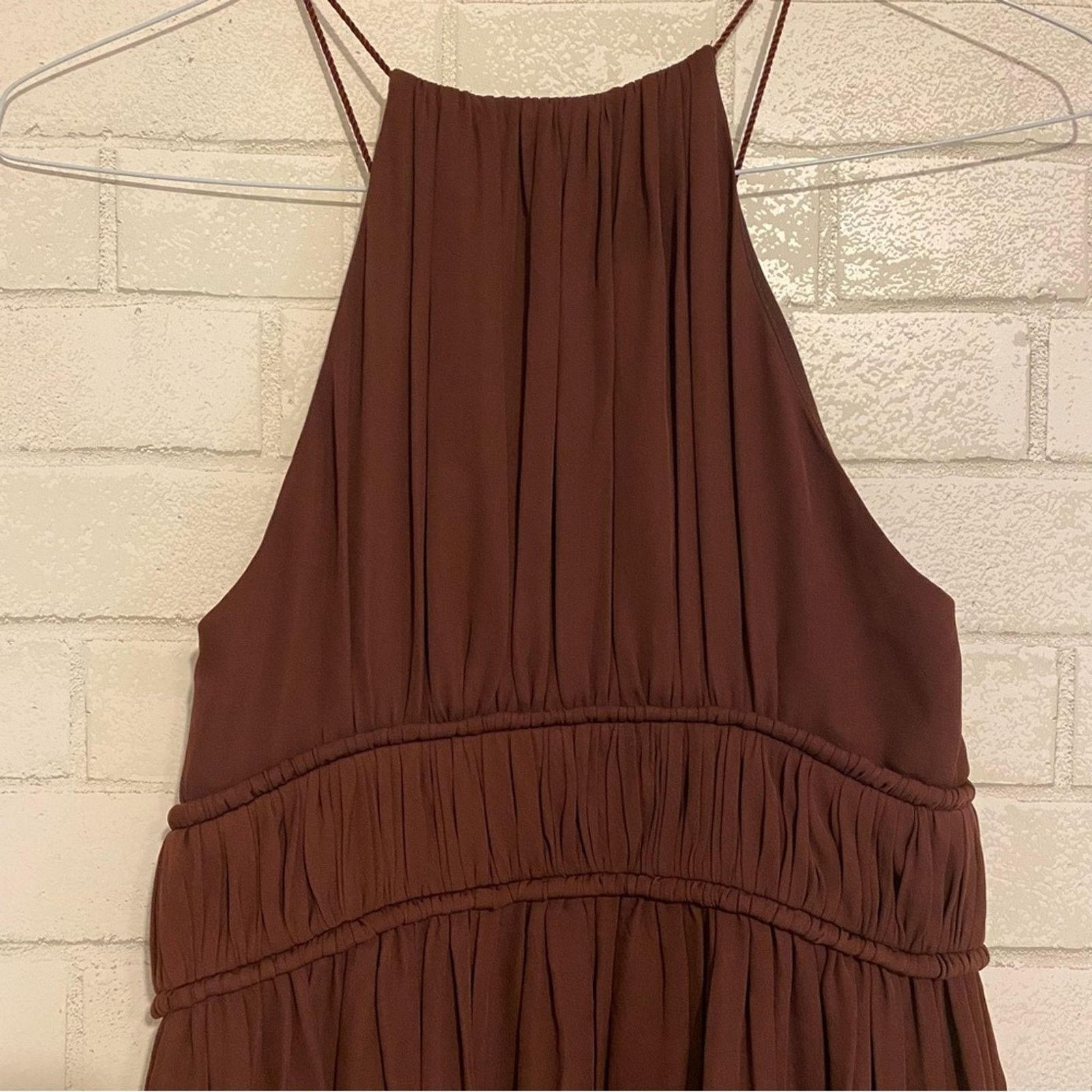 Cinq a Sept Cinq a Sept $380 Silk Lotus Dress In Rum Raisin XS EUC Size XS / US 0-2 / IT 36-38 - 5 Thumbnail