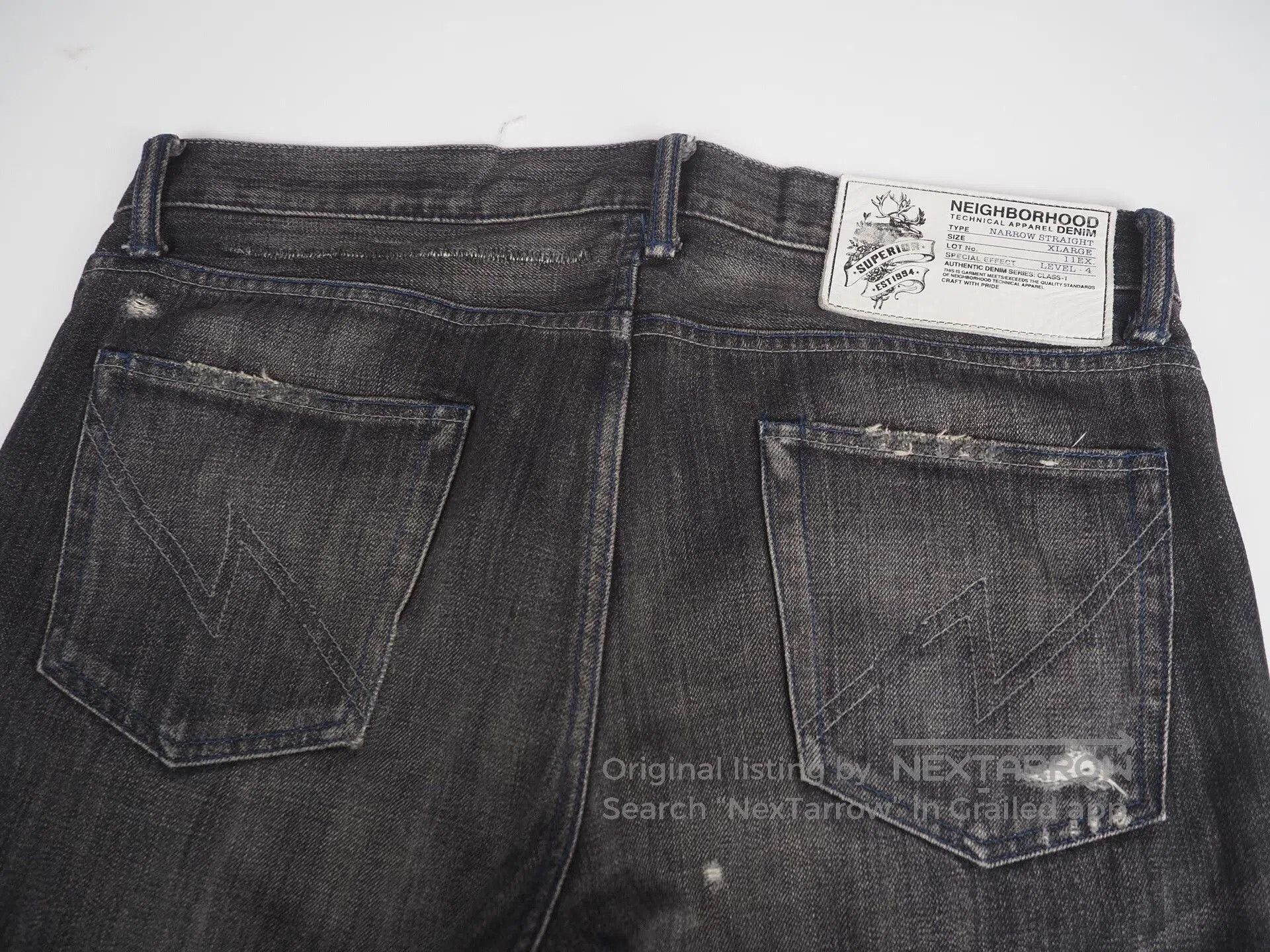 Neighborhood Neighborhood Beaded Savage Narrow Denim Black. Size US 34 / EU 50 - 5 Thumbnail