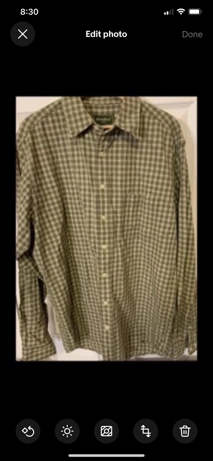 Eddie Bauer Vtg Eddie Bauer mens sz L Tall green plaid button shirt Size US L / EU 52-54 / 3 - 5 Thumbnail