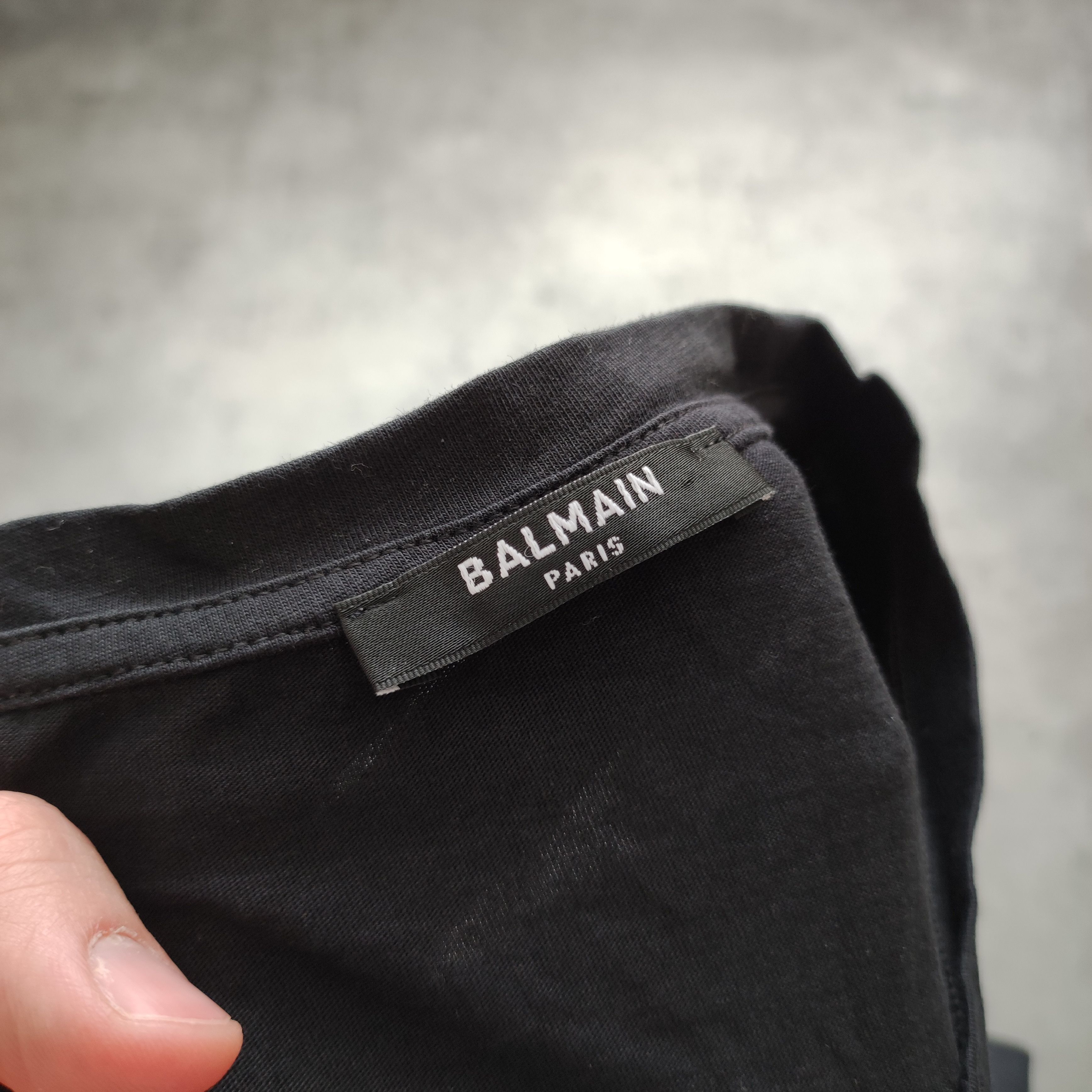Balmain Balmain Paris Classic Big Logo Holo Black Tshirt Size US L / EU 52-54 / 3 - 7 Thumbnail