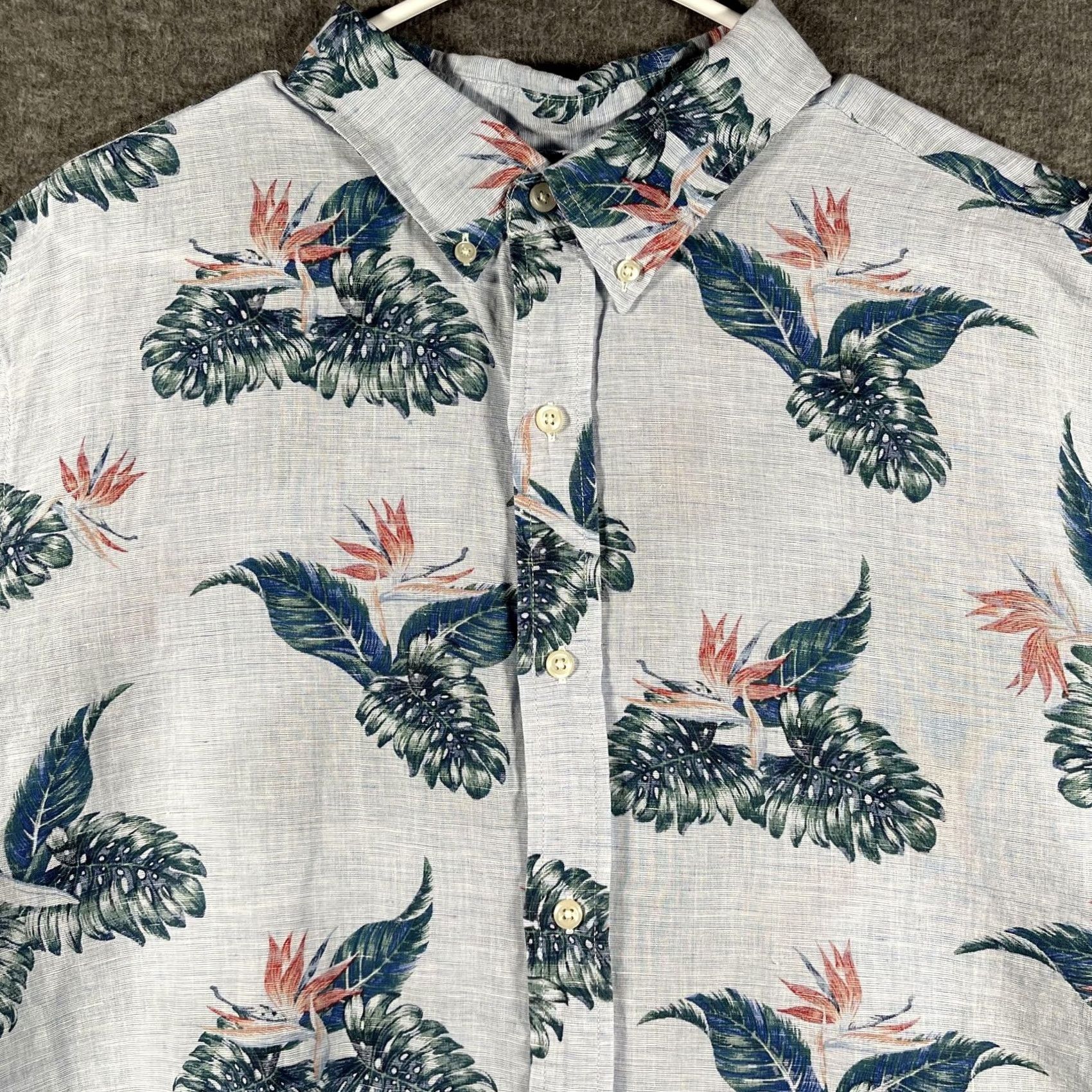 Chaps Chaps Shirt Mens 2XL Hawaiian Floral Linen Short Sleeve Button Up Tropical Shirt Mens Coastal 90s Hue? Size US XXL / EU 58 / 5 - 2 Thumbnail