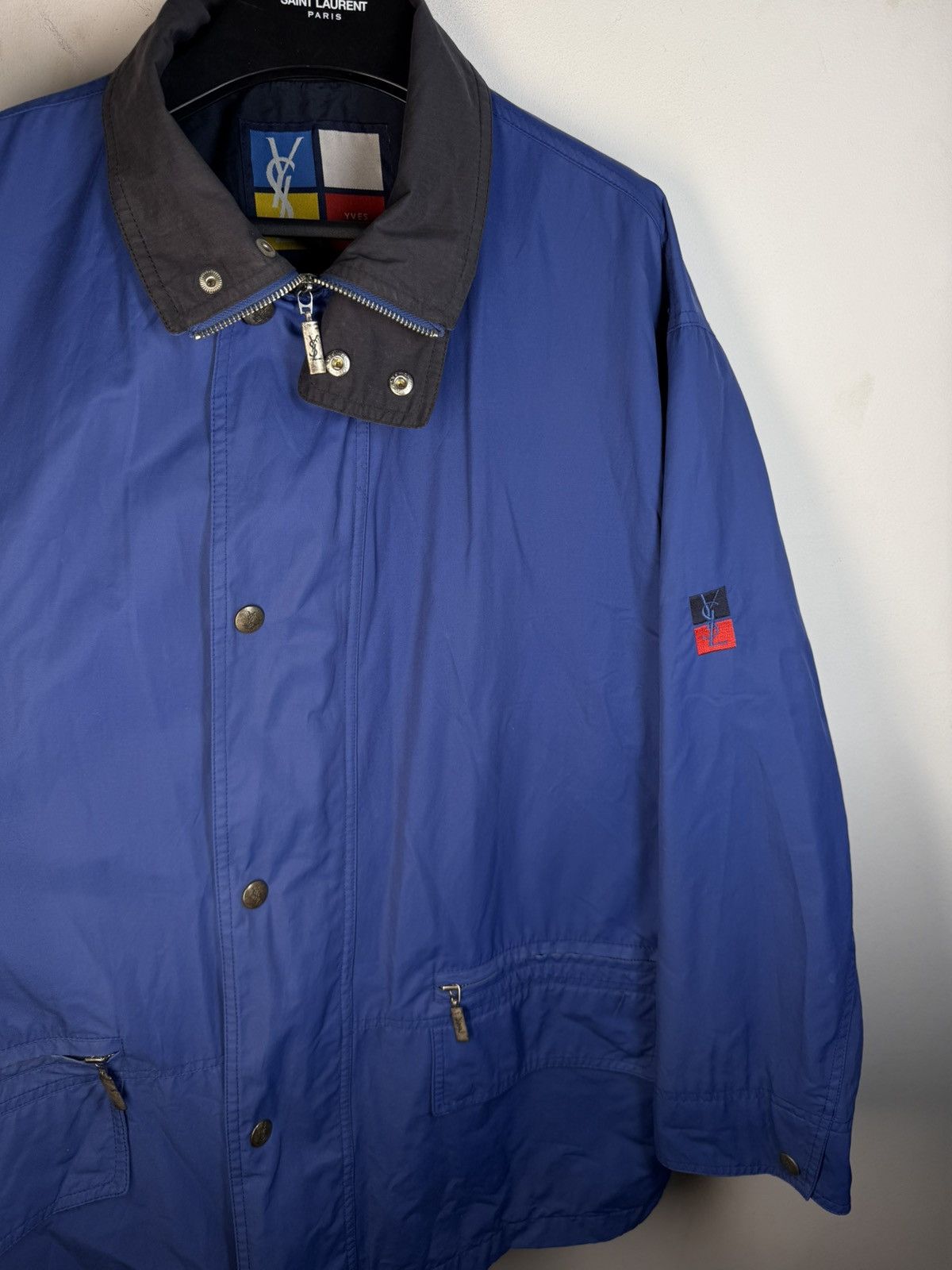 Yves Saint Laurent Autumn YSL Jacket Blue YSL Coat Zip Up Collar Vintage Size US L / EU 52-54 / 3 - 6 Thumbnail