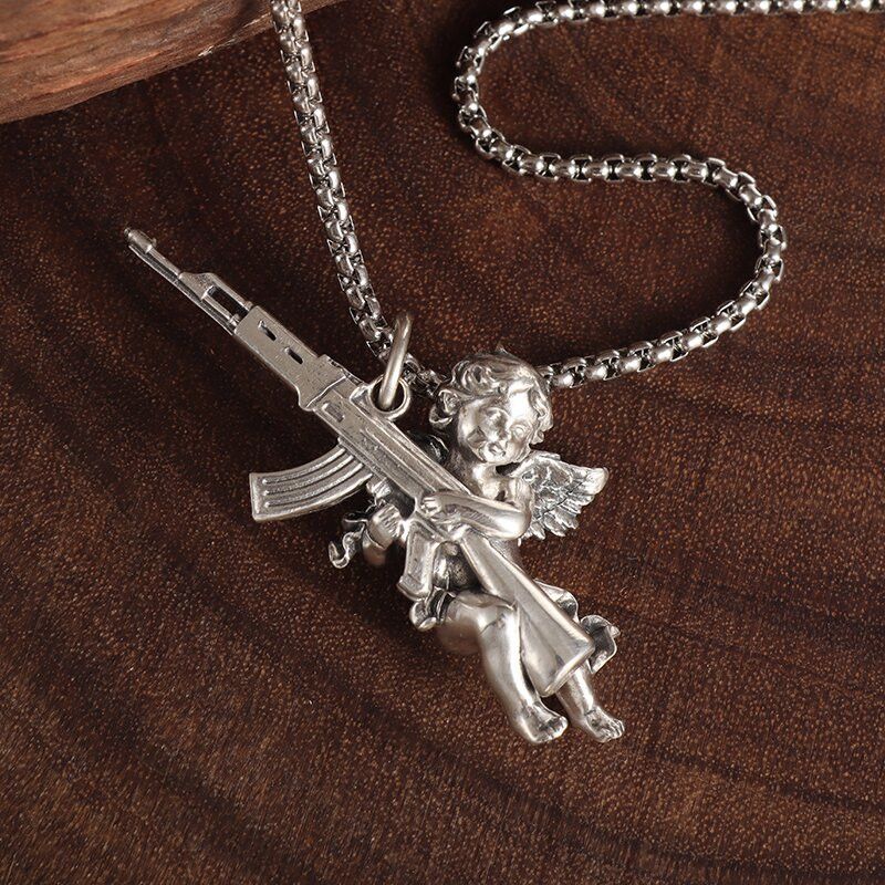 Jewelry × Vintage Little Angle Chain Necklace With Gun Size ONE SIZE - 4 Thumbnail
