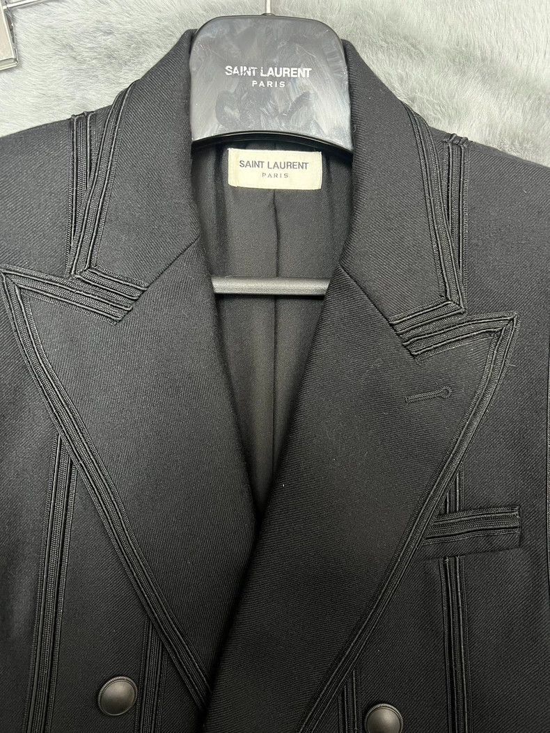 Saint Laurent Paris Saint Laurent Double-Breasted Striped Blazer-2507 Size US L / EU 52-54 / 3 - 3 Thumbnail