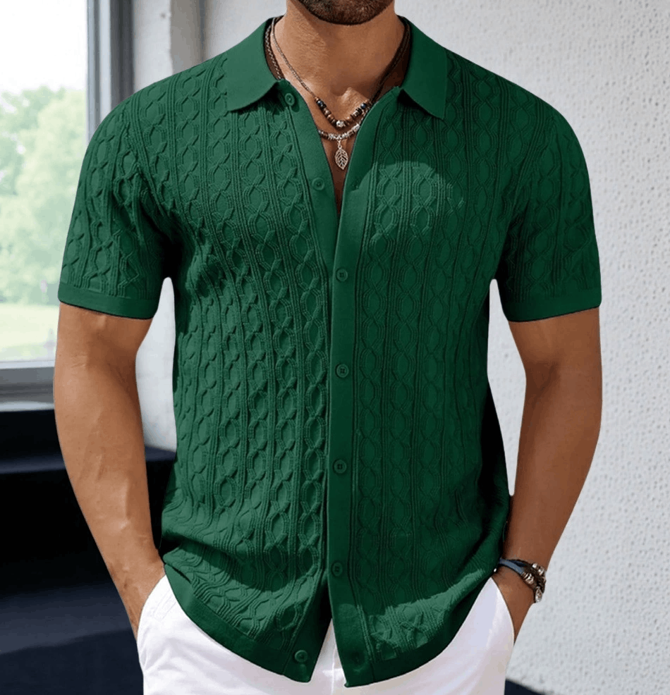 Japanese Brand Mens Knitted Polo T-shirt Size US L / EU 52-54 / 3 - 1 Thumbnail