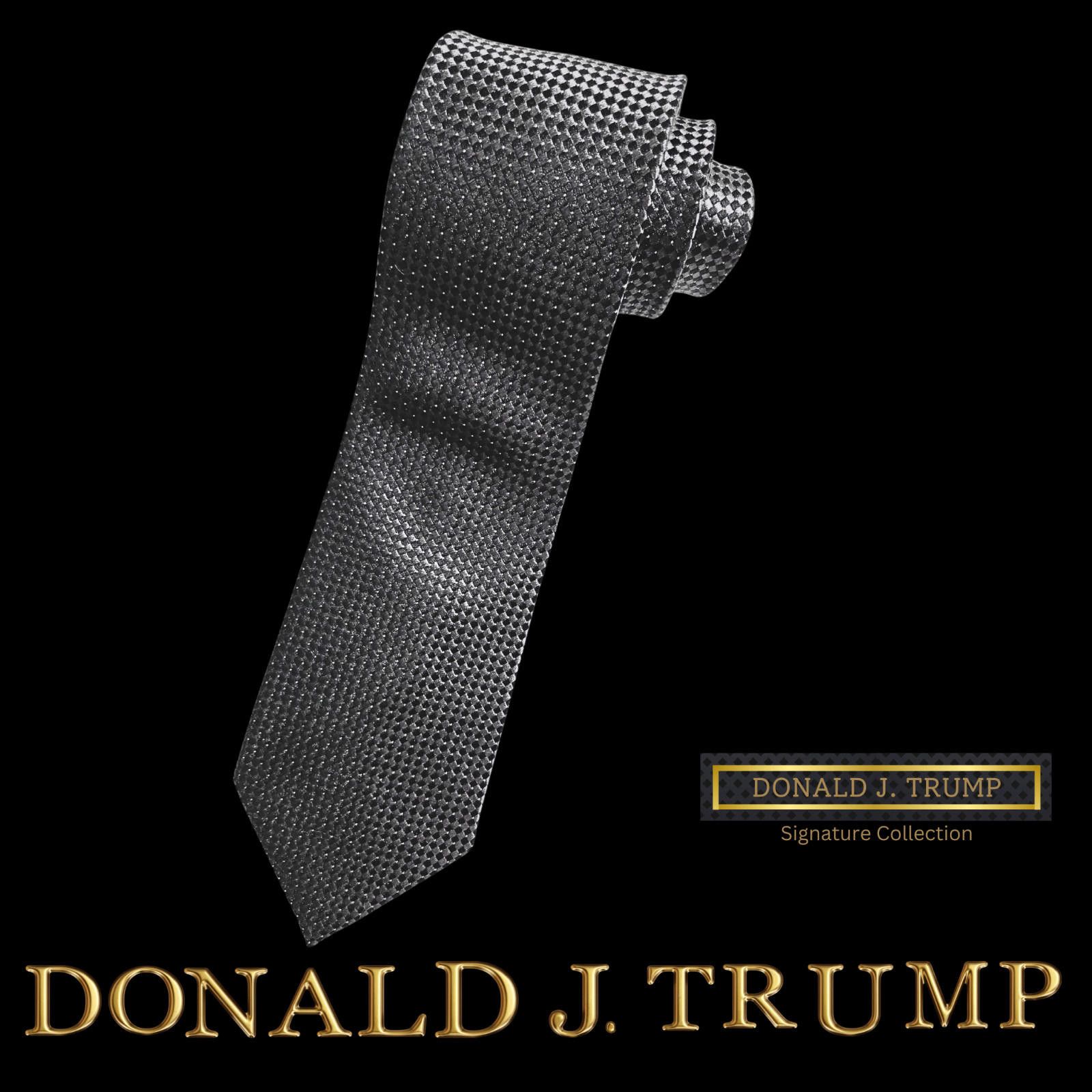 Designer NEW Donald Trump Necktie Black Silver Diamond Tie Gift Box Size ONE SIZE - 1 Thumbnail