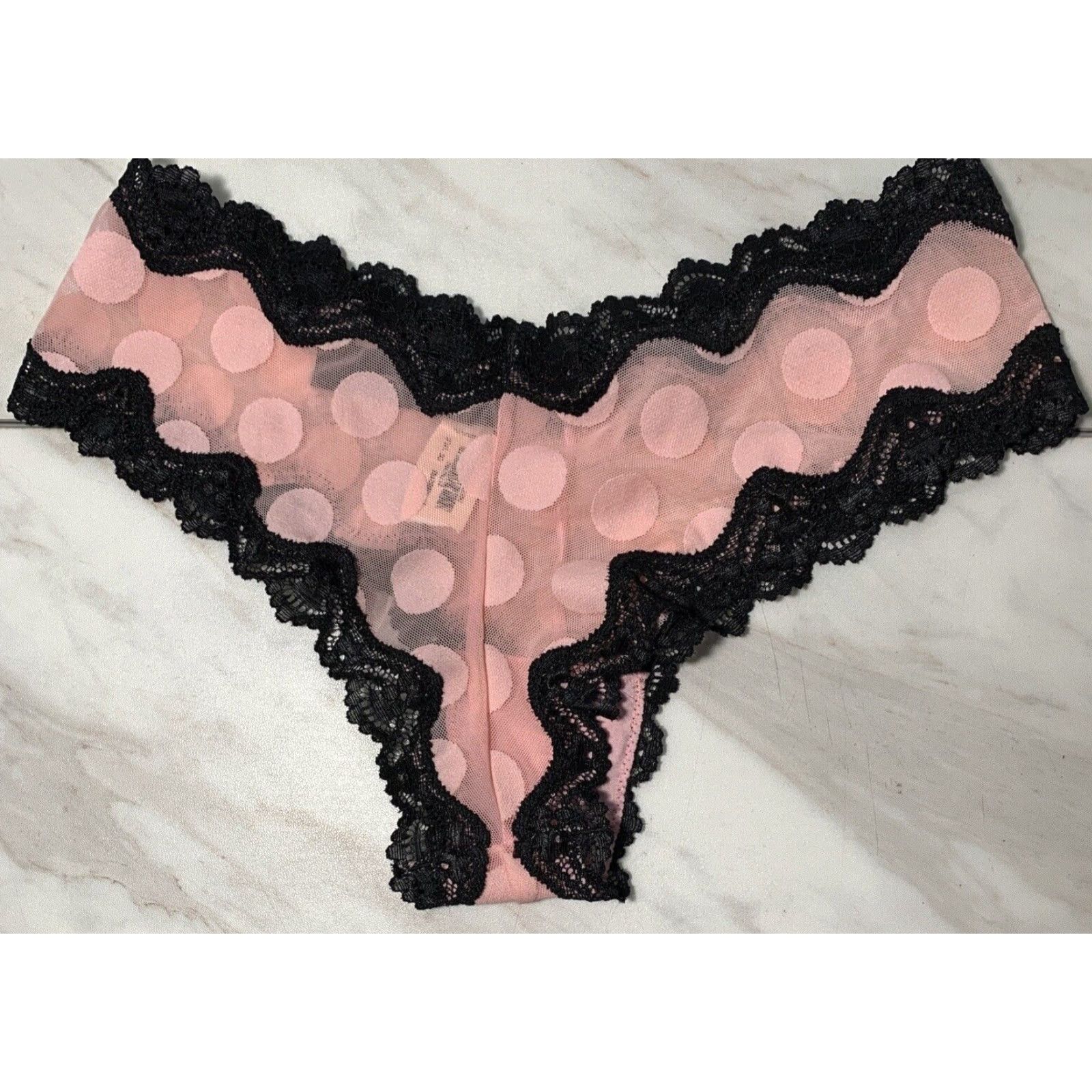 Vintage Victoria Secret & Maidenform Hipster Cheeky Panties S Pink & Black Womens Stretch Size 28" / US 6 / IT 42 - 4 Thumbnail