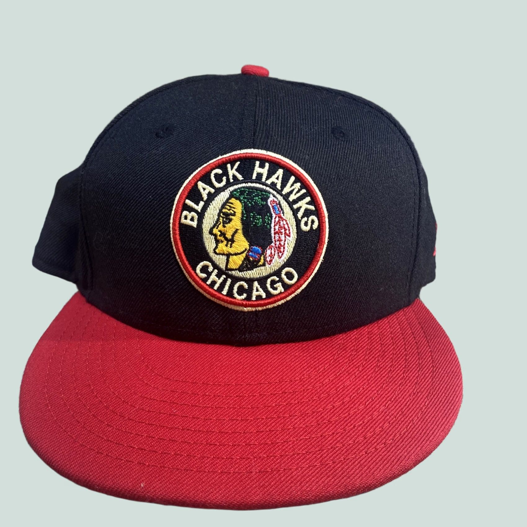 New Era VINTAGE New Era Chicago Black Hawks Fittes Hat 7 1/4 Hat Men Black 7 1/4 Size ONE SIZE - 1 Thumbnail