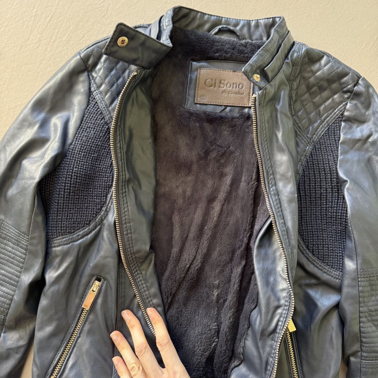 Other Ci Sono Quilted Faux Leather Moto Jacket Size S / US 4 / IT 40 - 4 Thumbnail