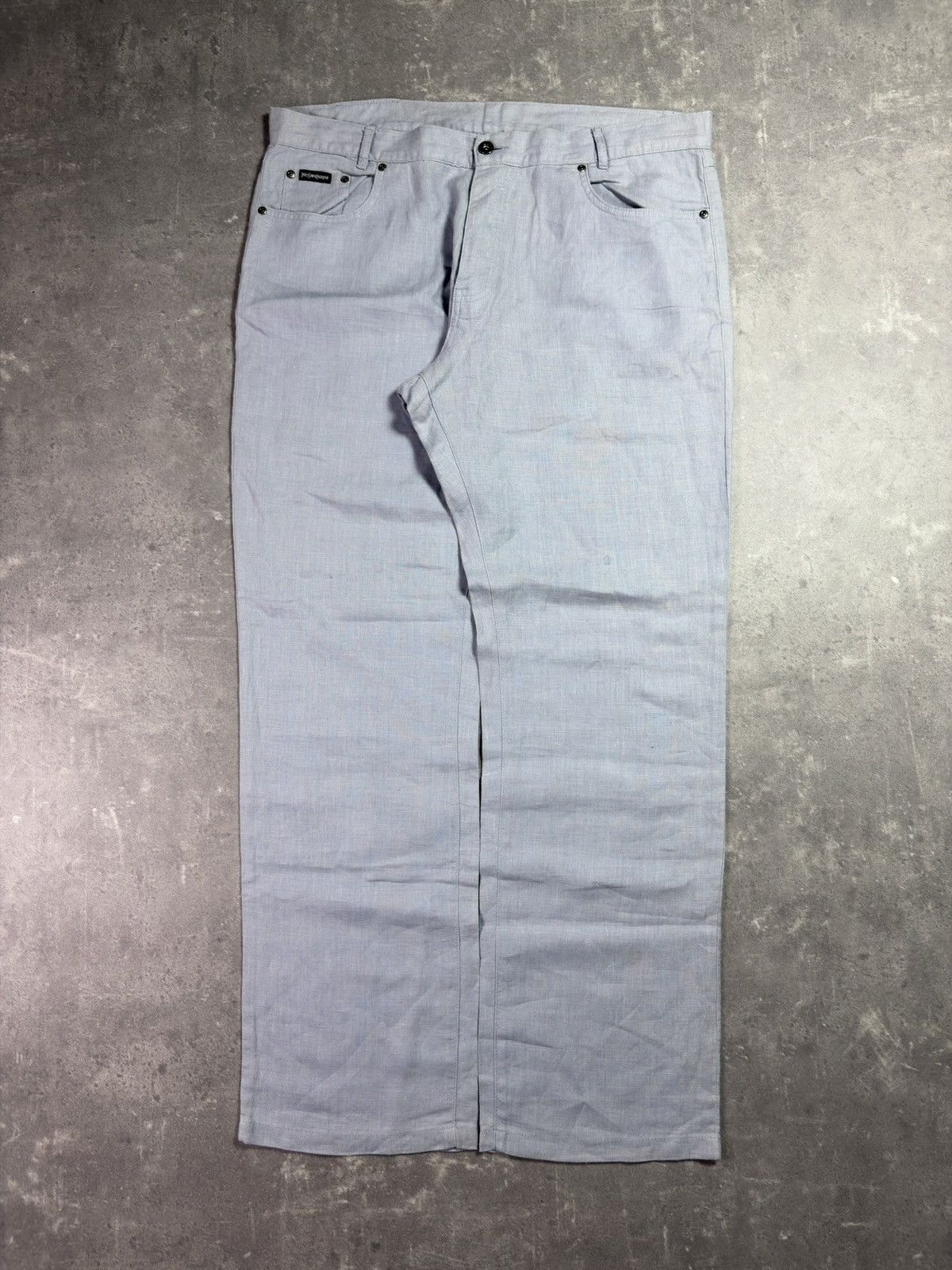 Yves Saint Laurent 100% Linen Rare Yves Saint Laurent YSL Logo Pants 38 Size US 38 / EU 54 - 2 Thumbnail