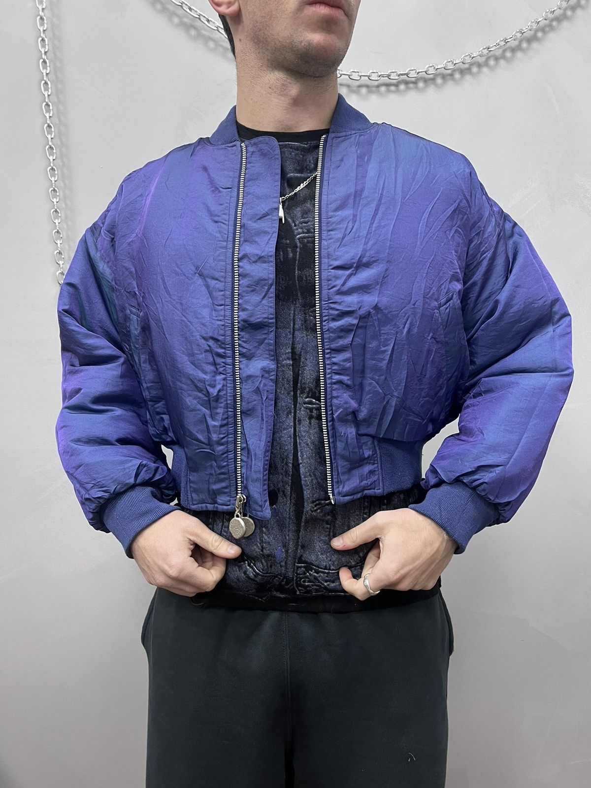 Issey Miyake × Japanese Brand × Vintage NYLON LAUTREMONT REVERSIBLE BOMBER JPG STYLE Y2K Size US M / EU 48-50 / 2 - 14 Thumbnail